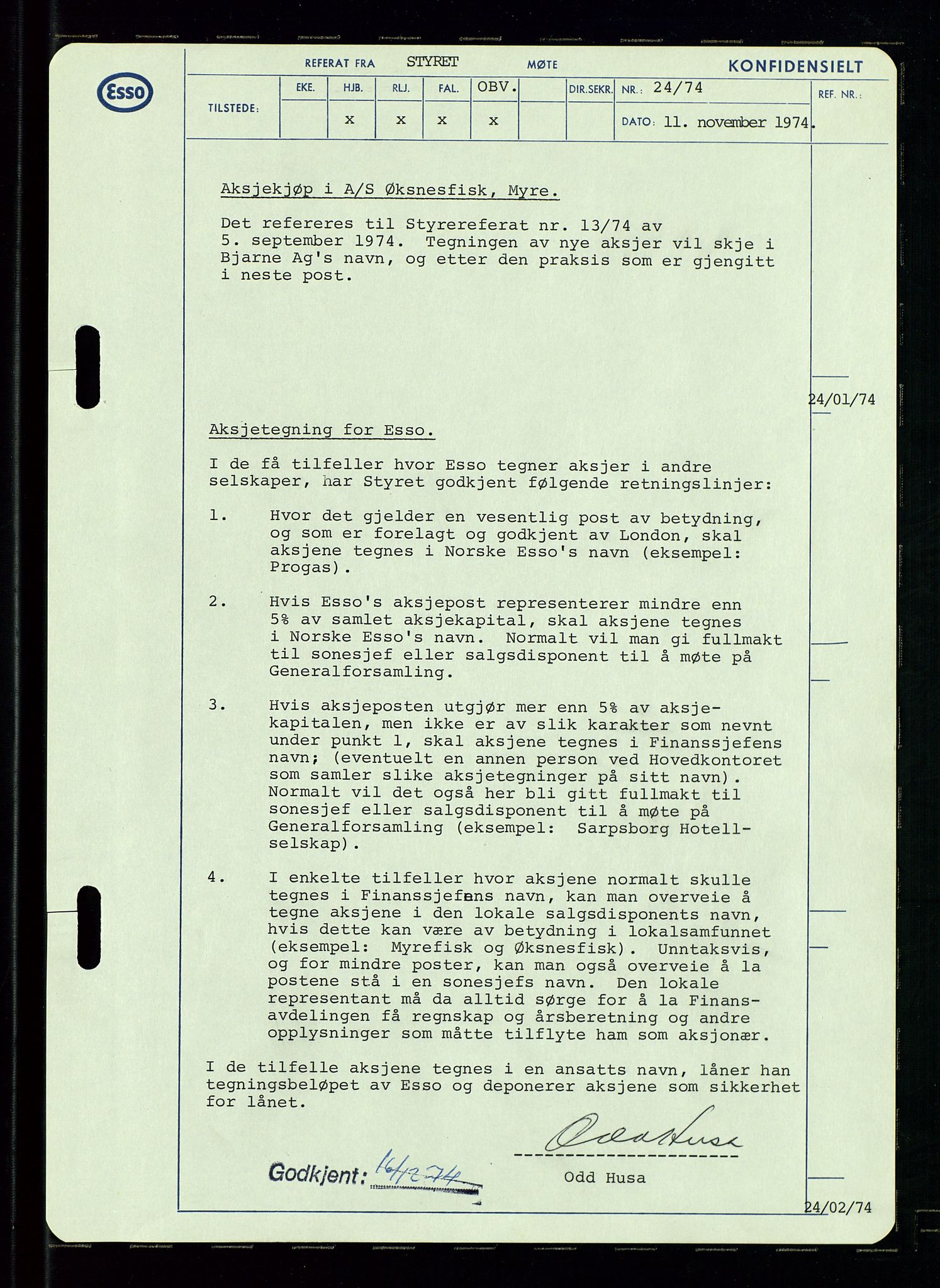 Pa 0982 - Esso Norge A/S, AV/SAST-A-100448/A/Aa/L0003/0002: Den administrerende direksjon Board minutes (styrereferater) og Bedriftforsamlingsprotokoll / Den administrerende direksjon Board minutes (styrereferater), 1970-1974, p. 4