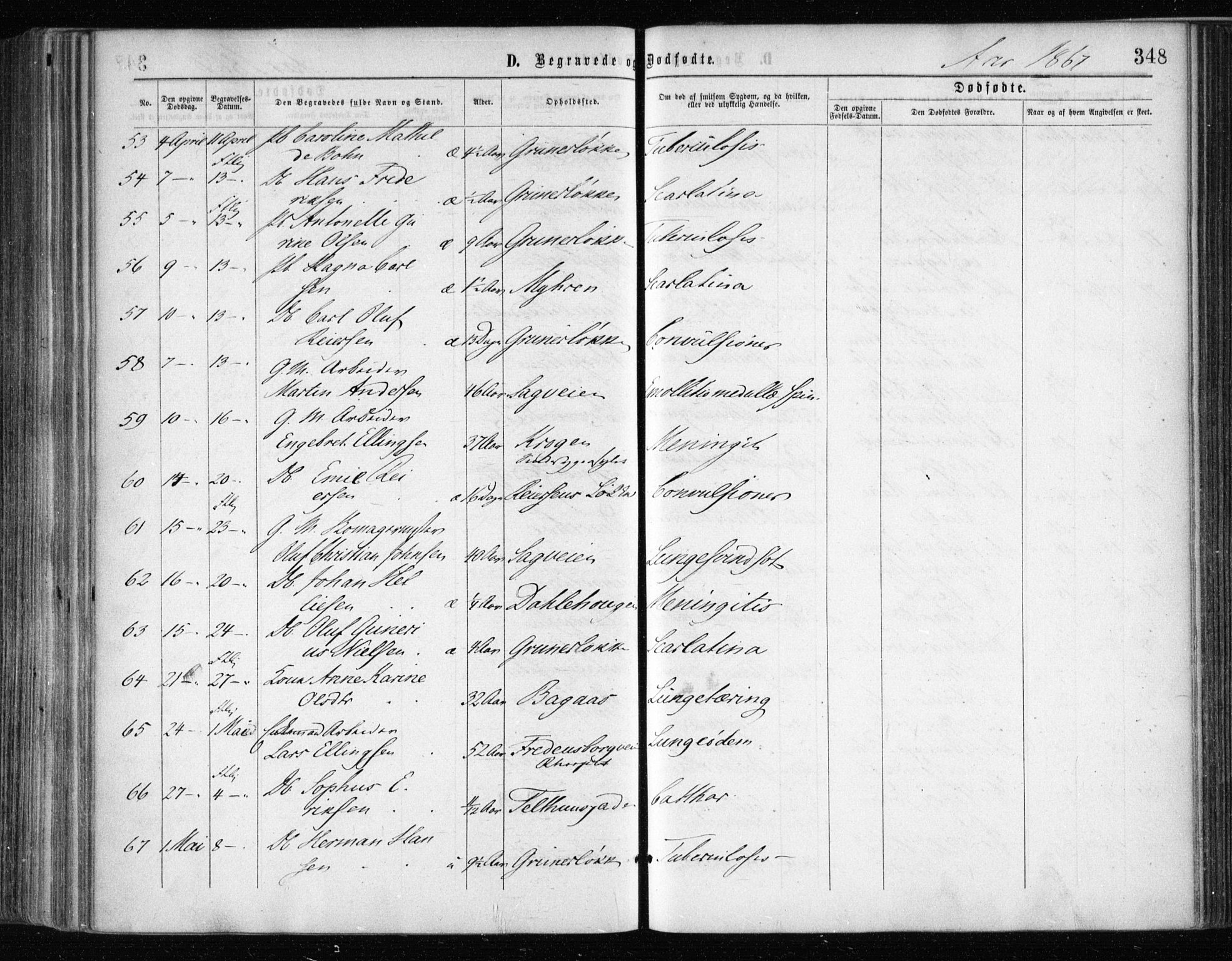 Gamle Aker prestekontor Kirkebøker, AV/SAO-A-10617a/F/L0002: Parish register (official) no. 2, 1864-1872, p. 348