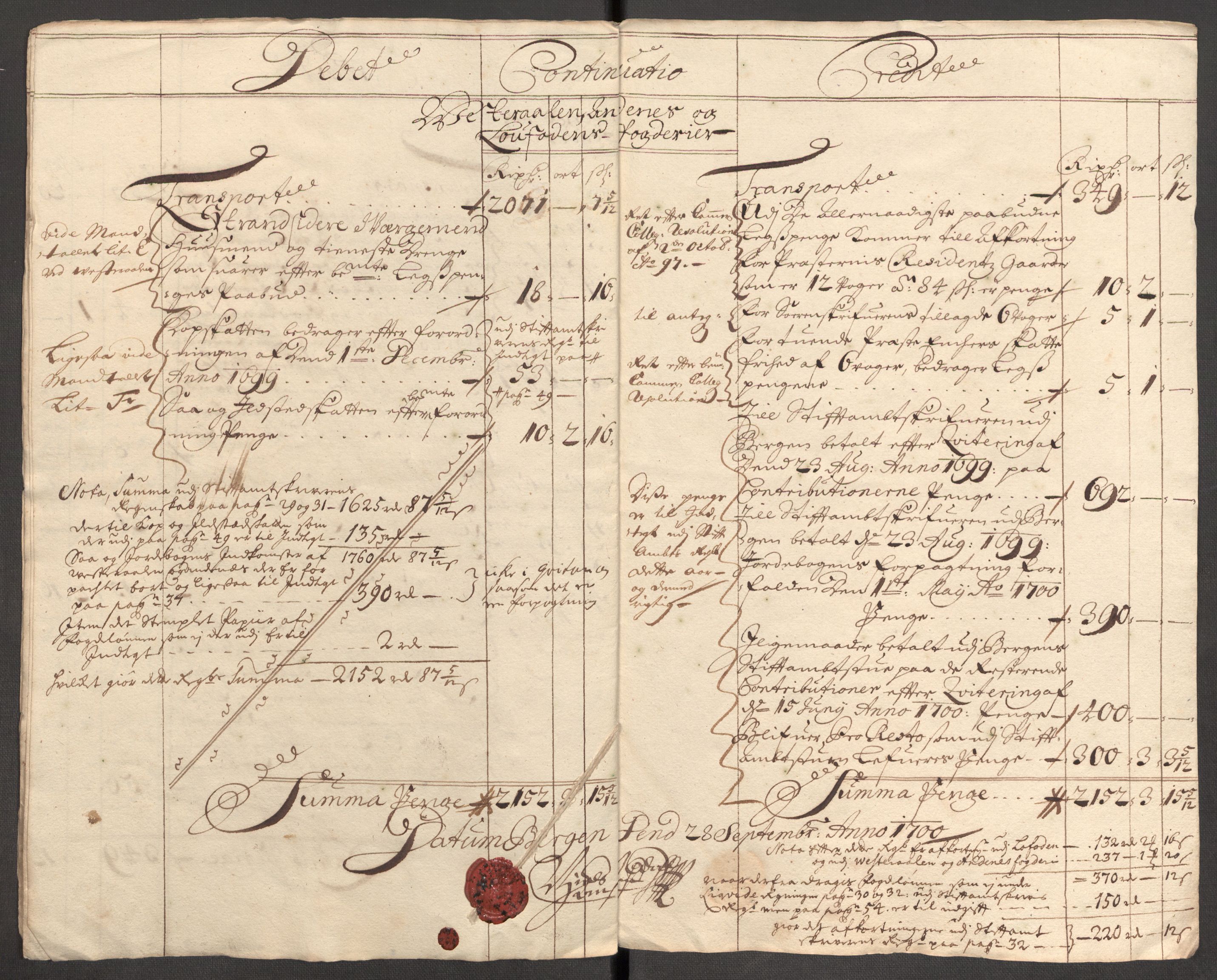 Rentekammeret inntil 1814, Reviderte regnskaper, Fogderegnskap, AV/RA-EA-4092/R67/L4678: Fogderegnskap Vesterålen, Andenes og Lofoten, 1696-1708, p. 268