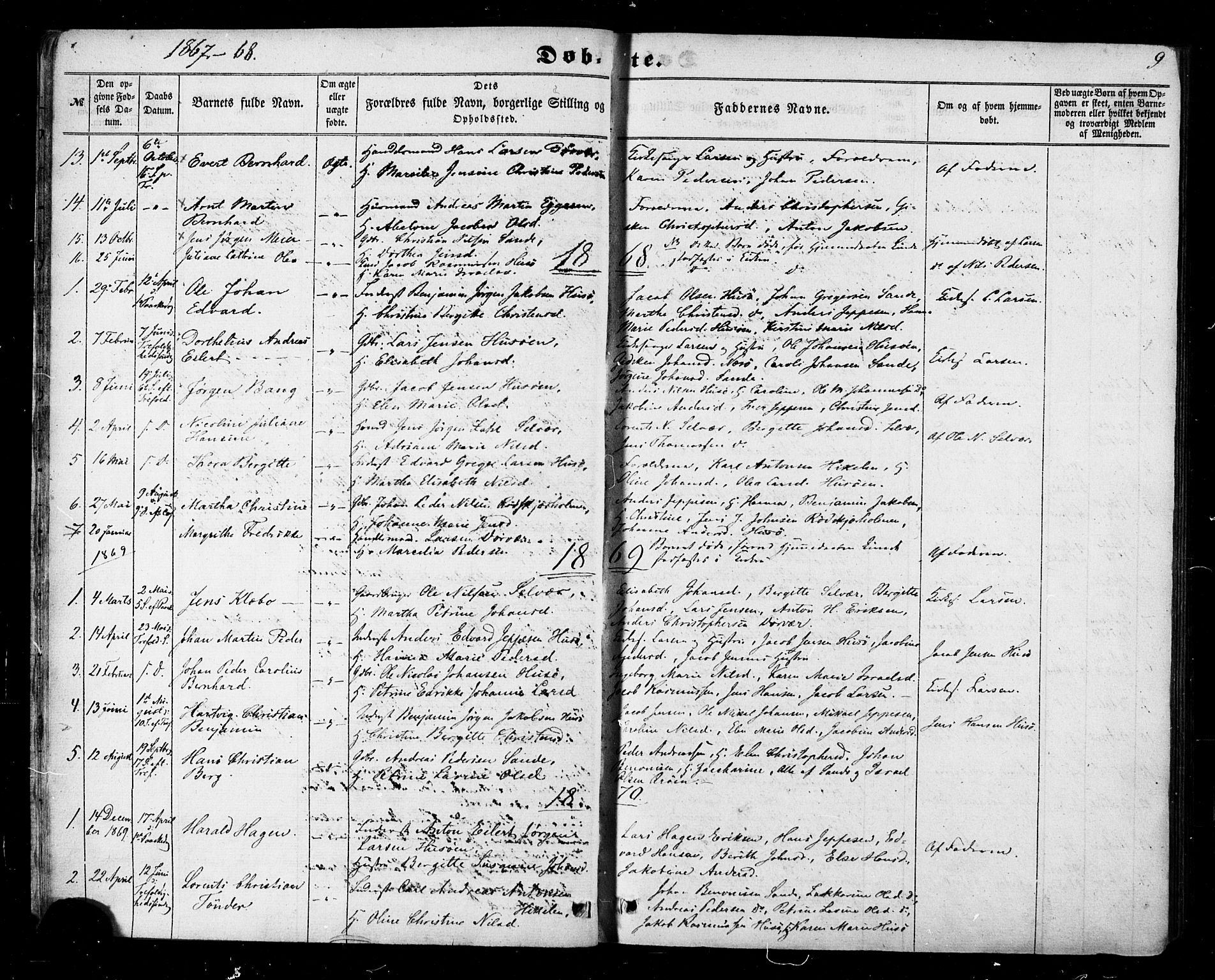 Ministerialprotokoller, klokkerbøker og fødselsregistre - Nordland, SAT/A-1459/840/L0579: Parish register (official) no. 840A01, 1863-1887, p. 9