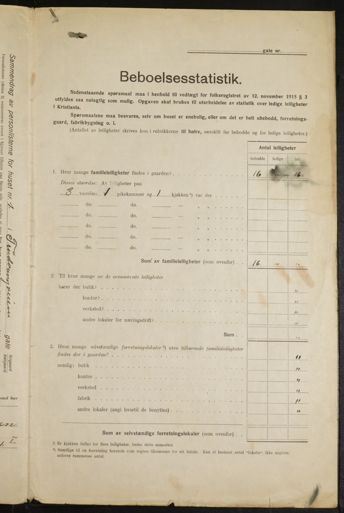 OBA, Municipal Census 1916 for Kristiania, 1916, p. 120478