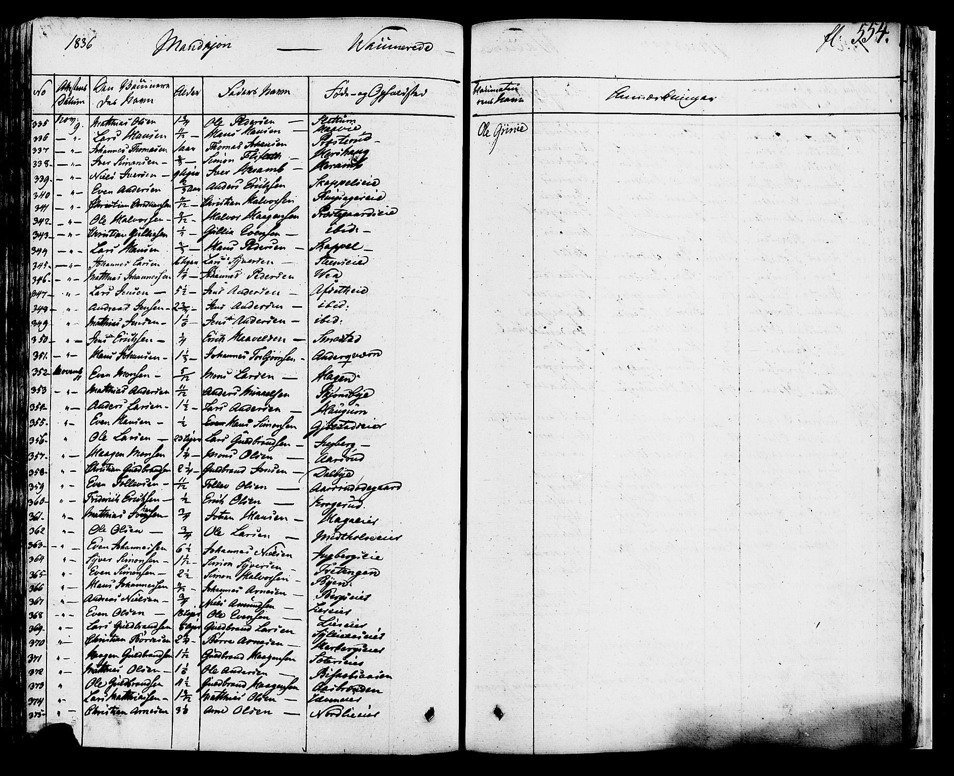 Ringsaker prestekontor, SAH/PREST-014/K/Ka/L0007: Parish register (official) no. 7B, 1826-1837, p. 554