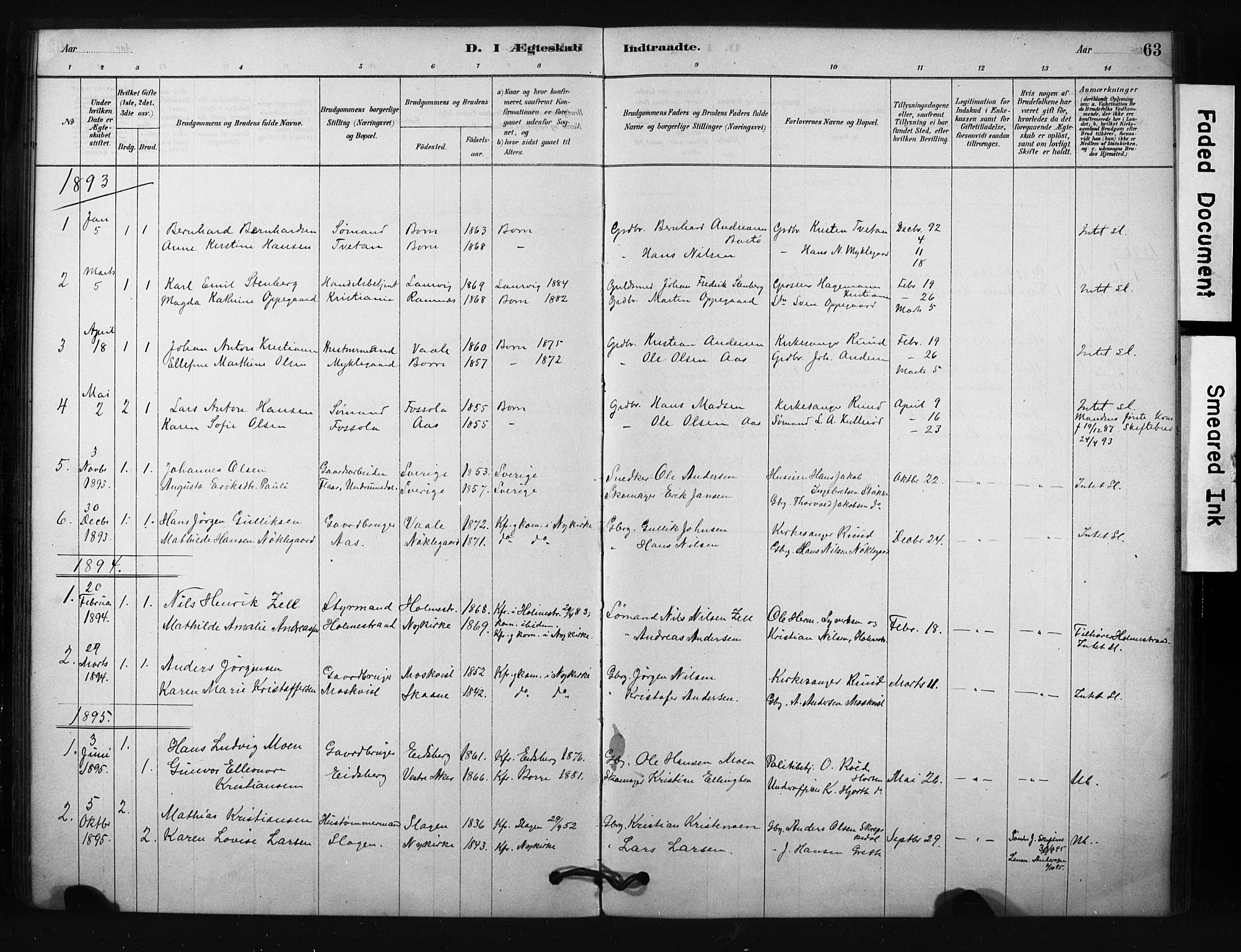 Borre kirkebøker, SAKO/A-338/F/Fc/L0001: Parish register (official) no. III 1, 1878-1896, p. 63