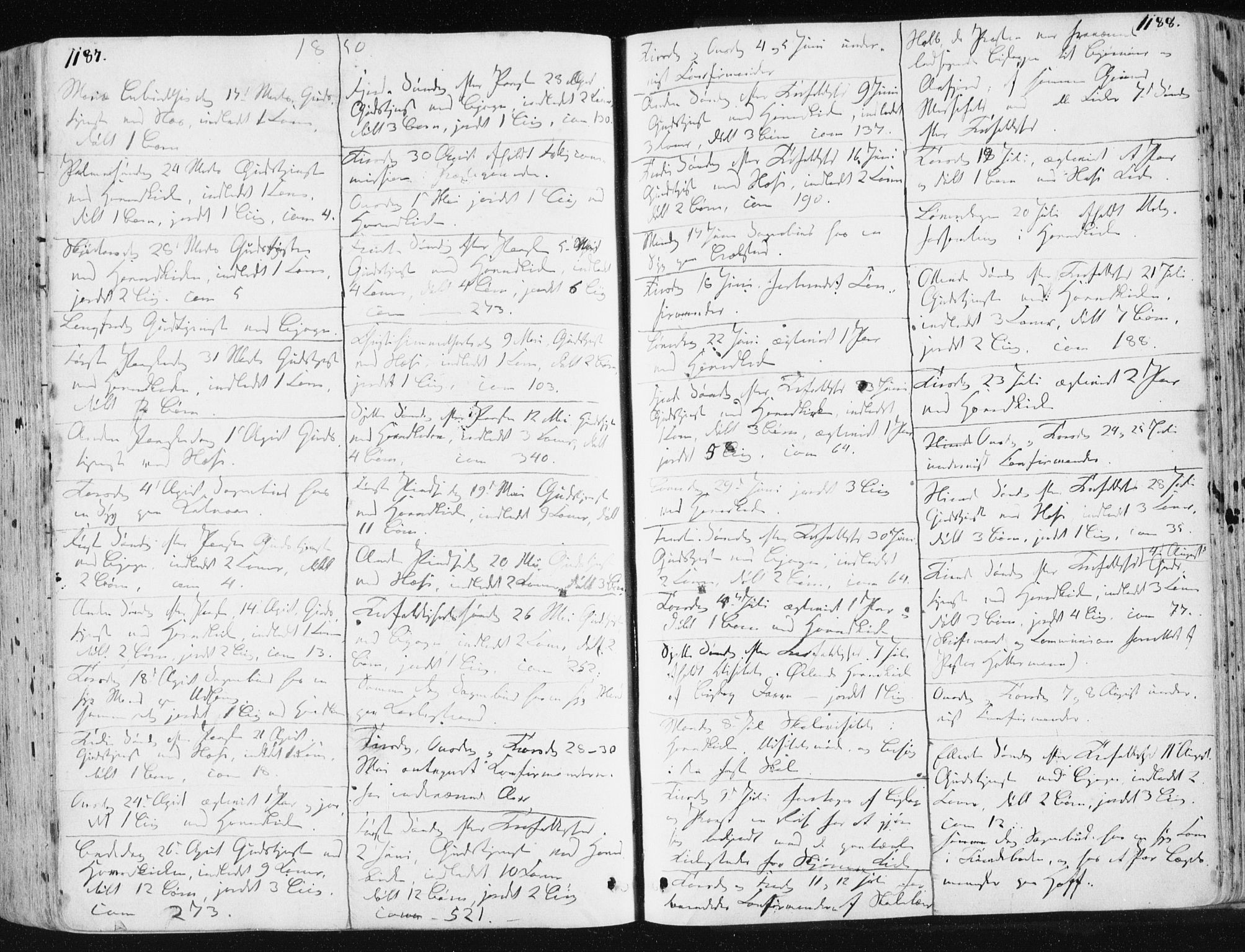 Ministerialprotokoller, klokkerbøker og fødselsregistre - Sør-Trøndelag, SAT/A-1456/659/L0736: Parish register (official) no. 659A06, 1842-1856, p. 1187-1188