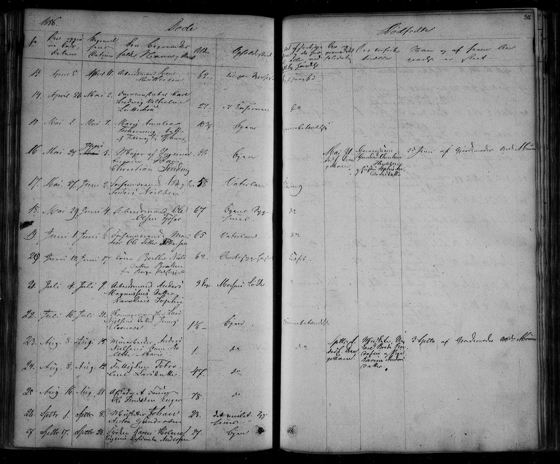 Fredrikstad prestekontor Kirkebøker, SAO/A-11082/F/Fa/L0005: Parish register (official) no. 5, 1835-1856, p. 312