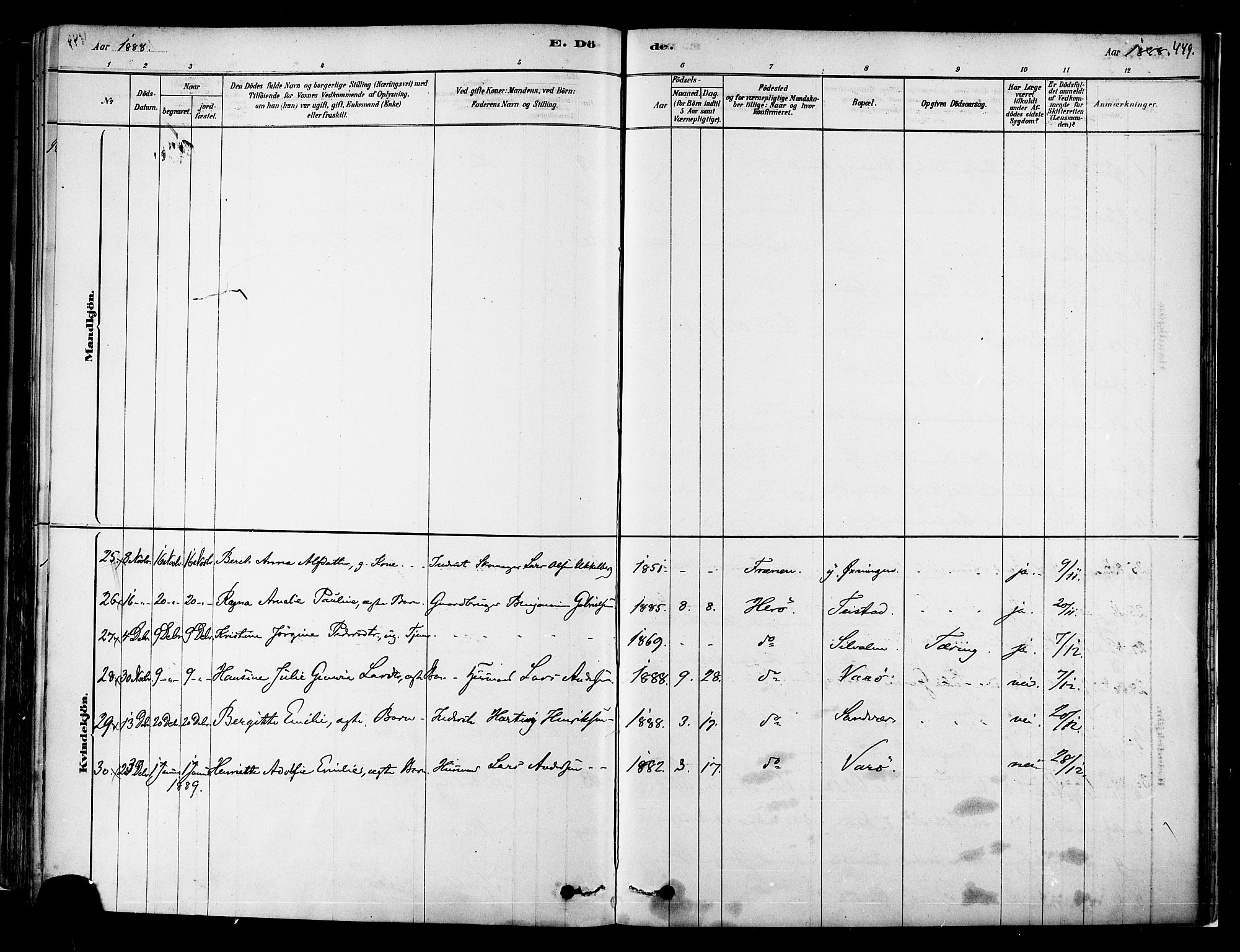 Ministerialprotokoller, klokkerbøker og fødselsregistre - Nordland, AV/SAT-A-1459/834/L0507: Parish register (official) no. 834A05, 1878-1892, p. 449