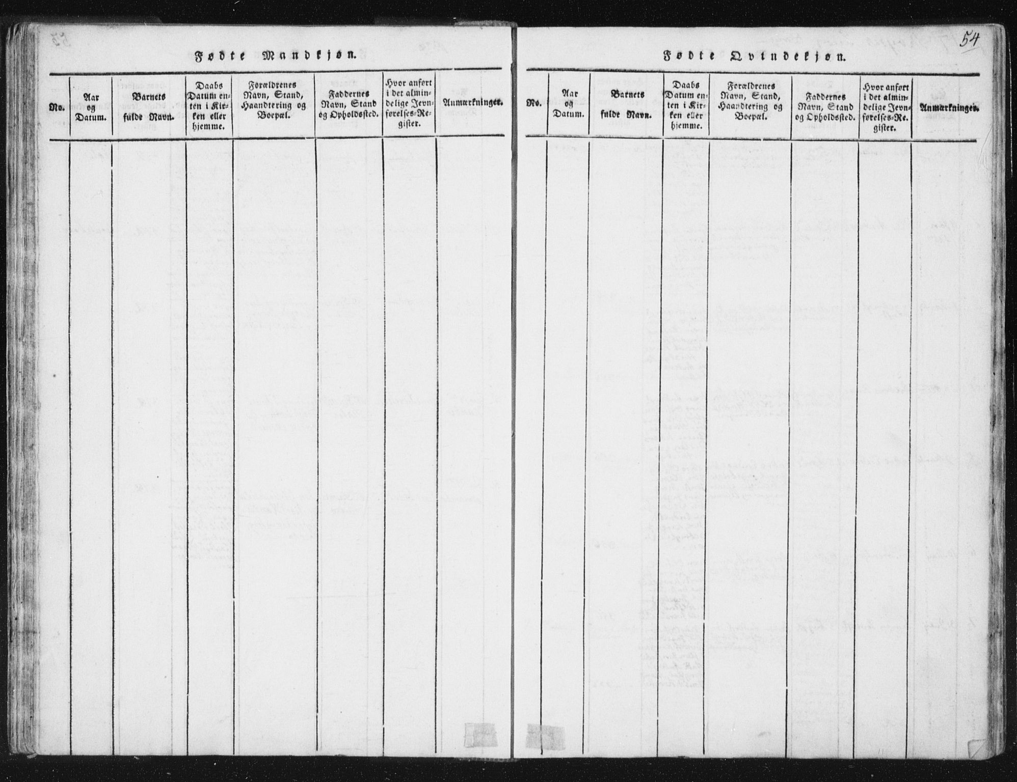 Ministerialprotokoller, klokkerbøker og fødselsregistre - Sør-Trøndelag, AV/SAT-A-1456/665/L0770: Parish register (official) no. 665A05, 1817-1829, p. 54