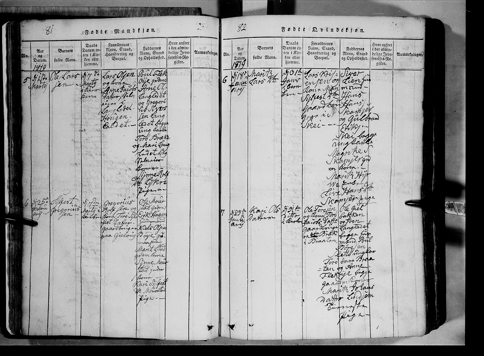 Lom prestekontor, AV/SAH-PREST-070/L/L0003: Parish register (copy) no. 3, 1815-1844, p. 81-82