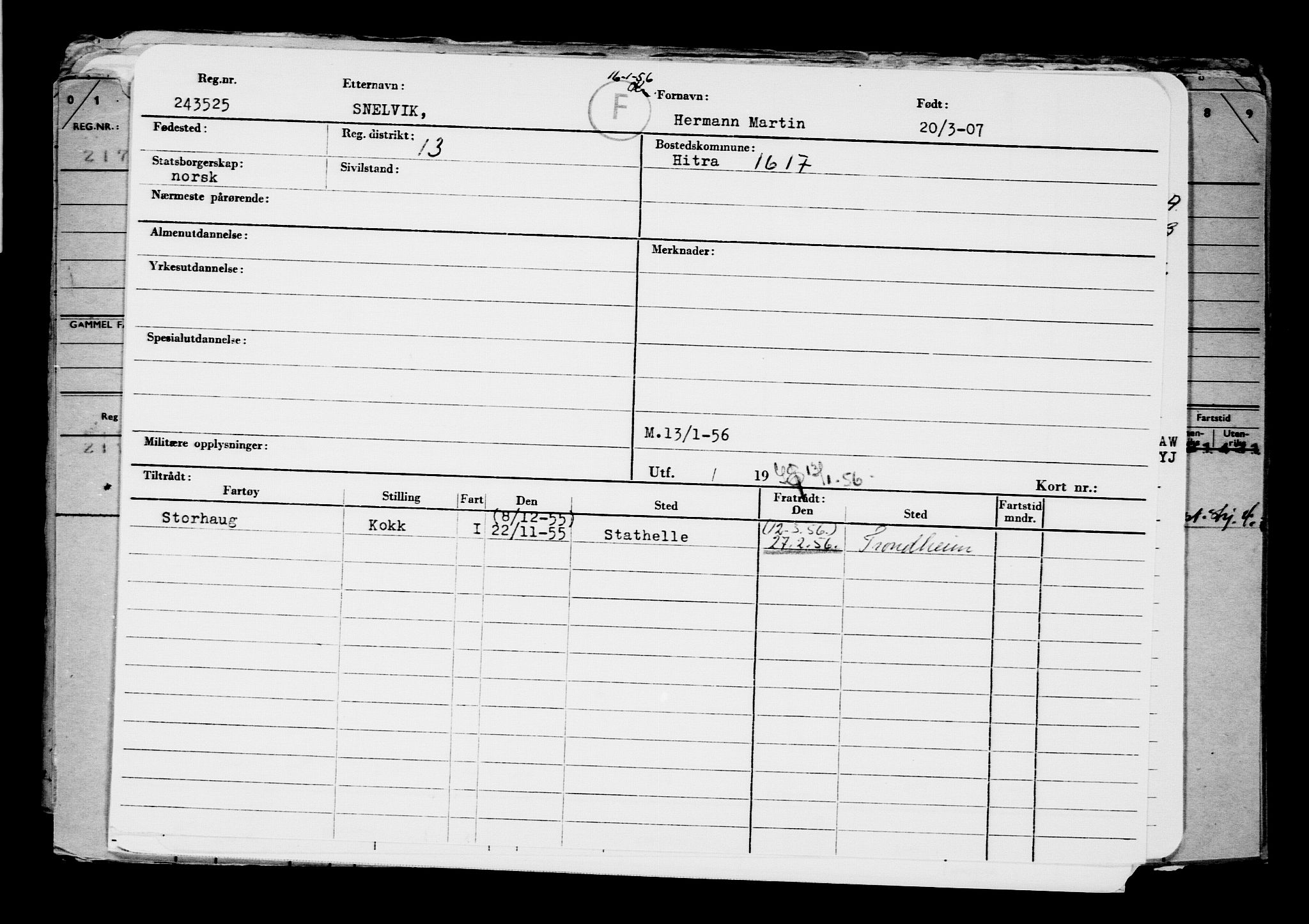 Direktoratet for sjømenn, AV/RA-S-3545/G/Gb/L0070: Hovedkort, 1907, p. 232