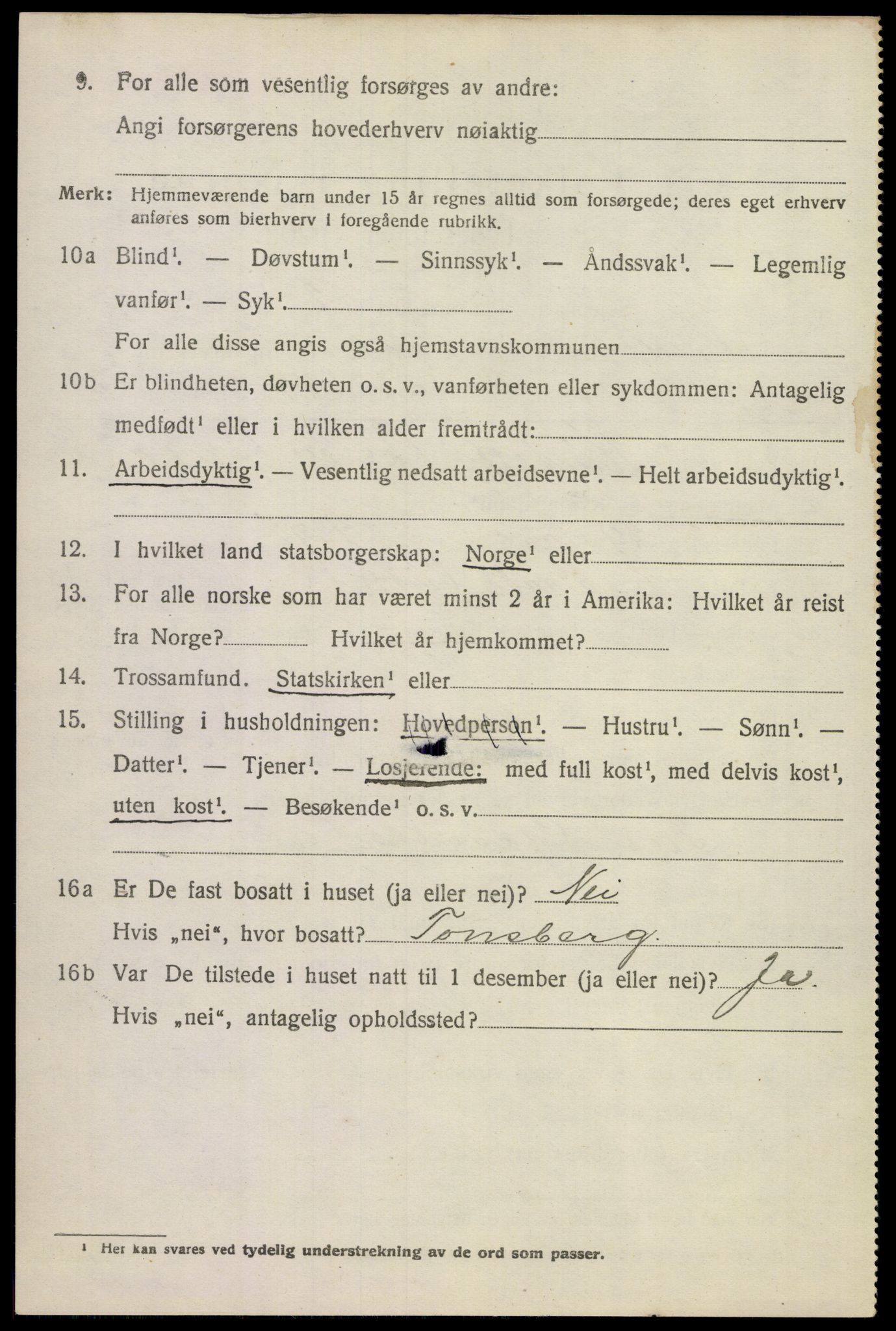 SAKO, 1920 census for Andebu, 1920, p. 1499