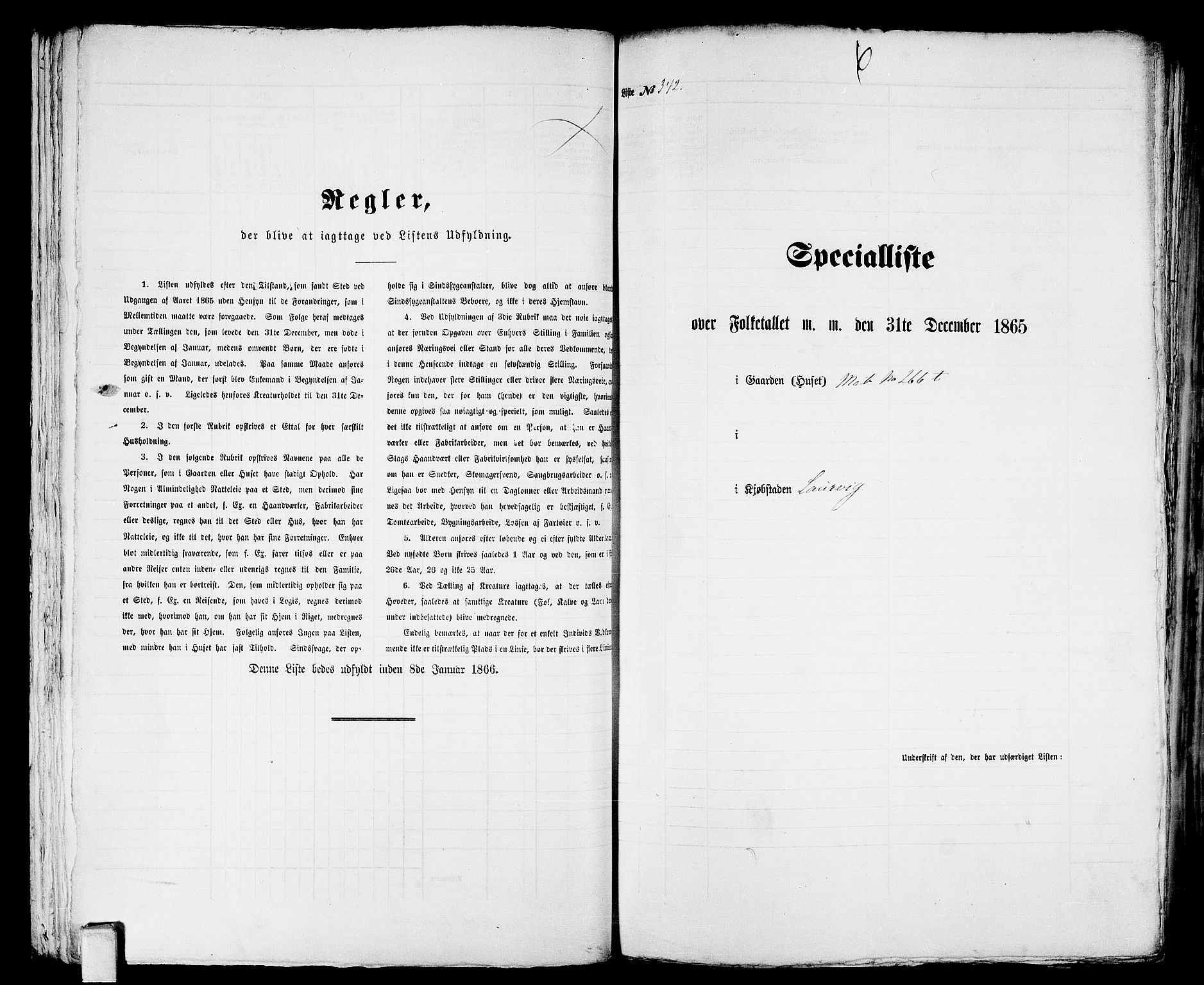 RA, 1865 census for Larvik, 1865, p. 707