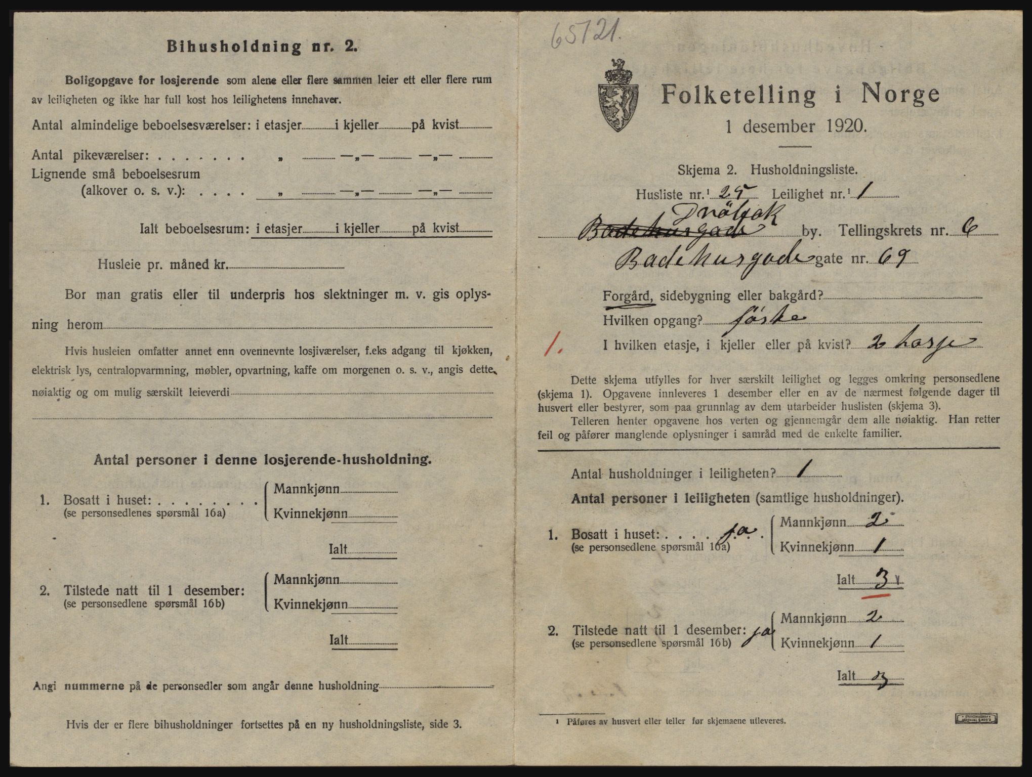 SAO, 1920 census for Drøbak, 1920, p. 1613