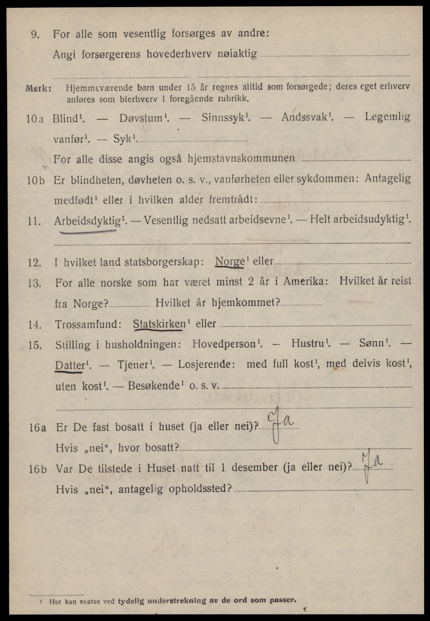 SAT, 1920 census for Kristiansund, 1920, p. 24296