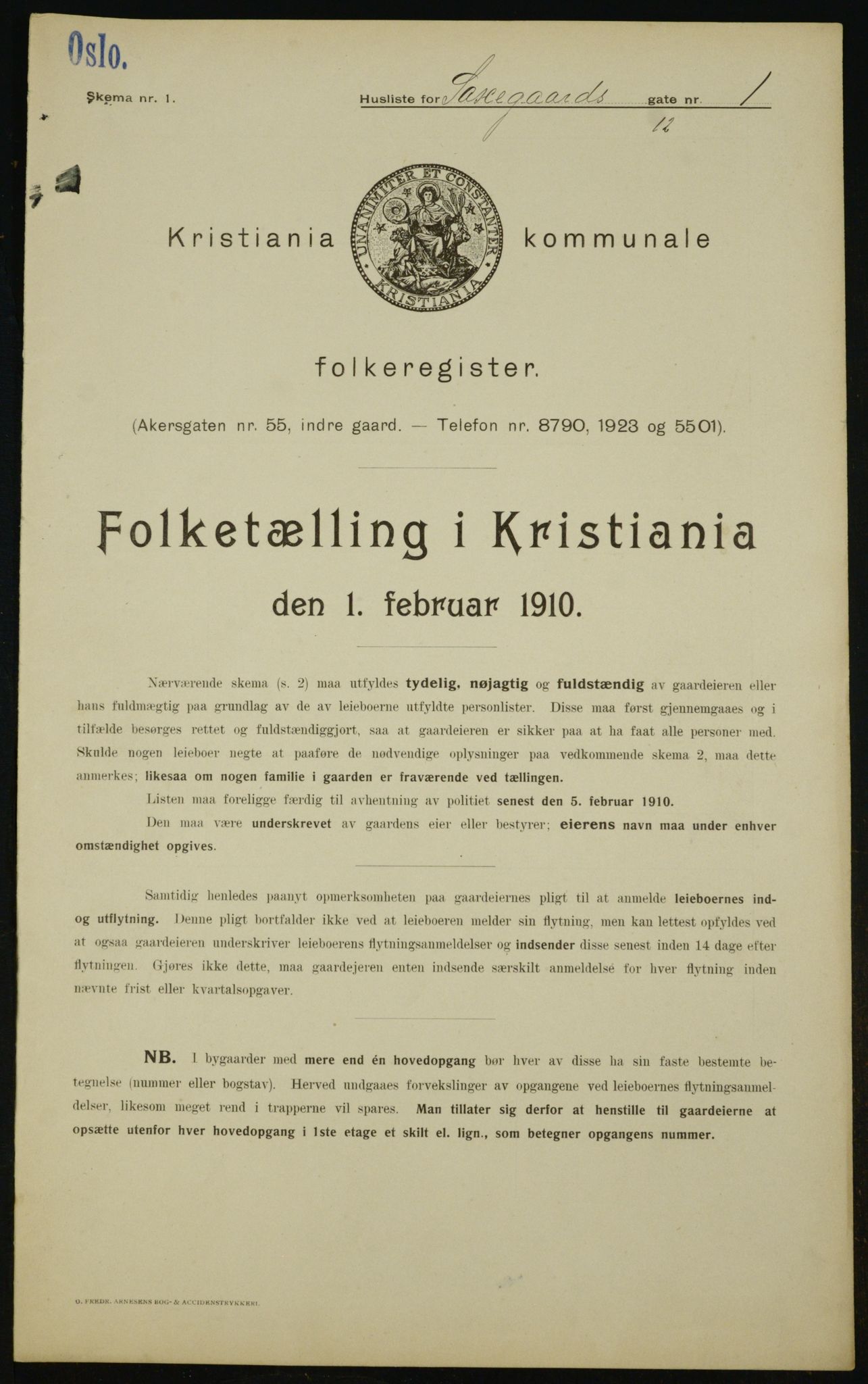 OBA, Municipal Census 1910 for Kristiania, 1910, p. 85331