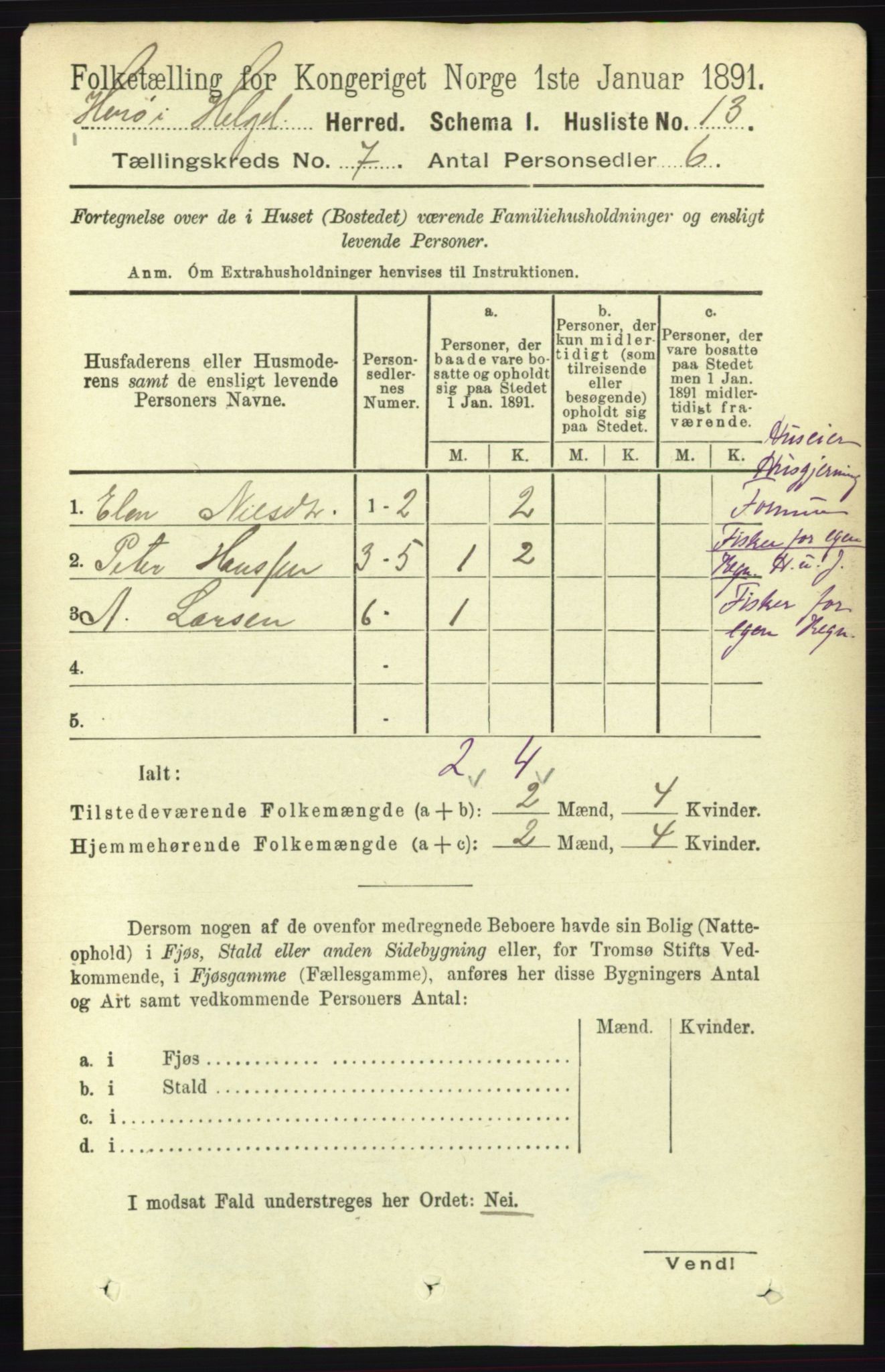 RA, 1891 census for 1818 Herøy, 1891, p. 2219