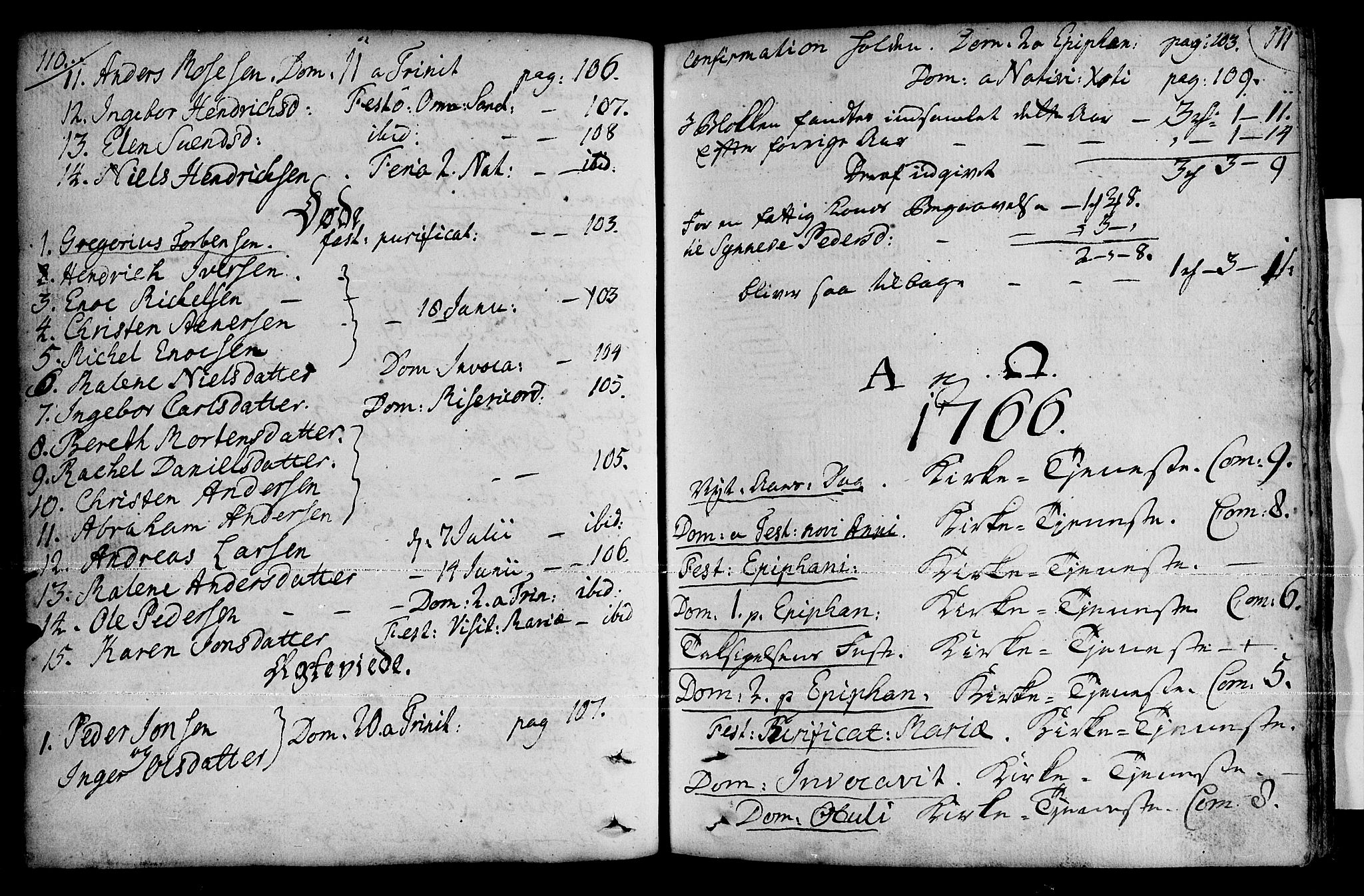 Loppa sokneprestkontor, SATØ/S-1339/H/Ha/L0001kirke: Parish register (official) no. 1 /1, 1753-1784, p. 110-111