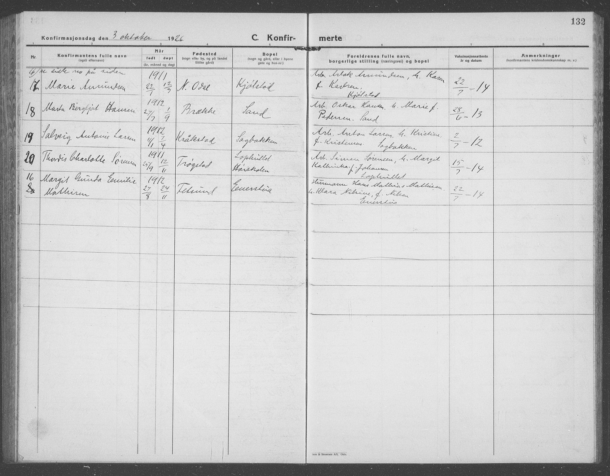 Ås prestekontor Kirkebøker, AV/SAO-A-10894/G/Ga/L0006: Parish register (copy) no. I 6, 1925-1940, p. 132