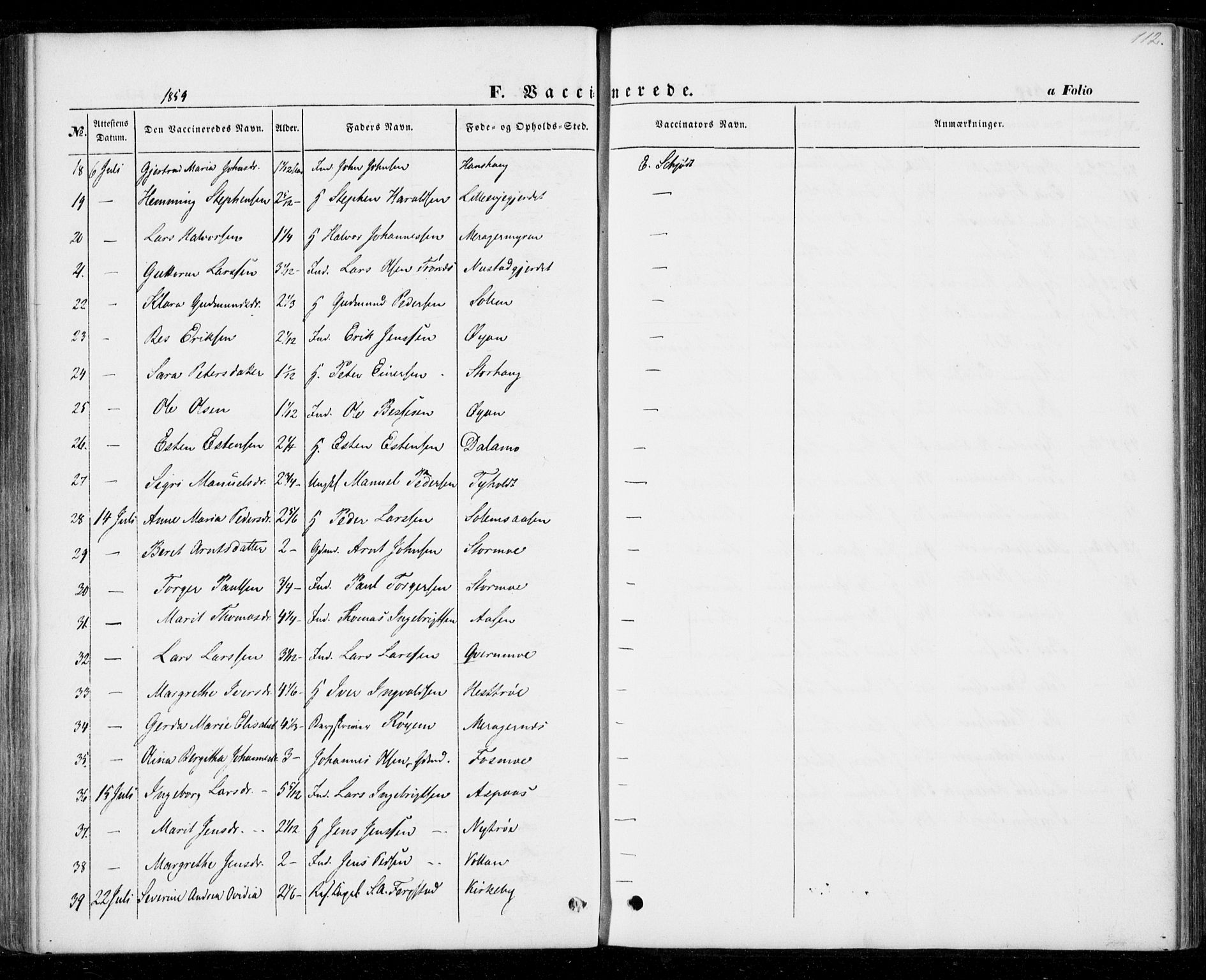 Ministerialprotokoller, klokkerbøker og fødselsregistre - Nord-Trøndelag, SAT/A-1458/706/L0040: Parish register (official) no. 706A01, 1850-1861, p. 112