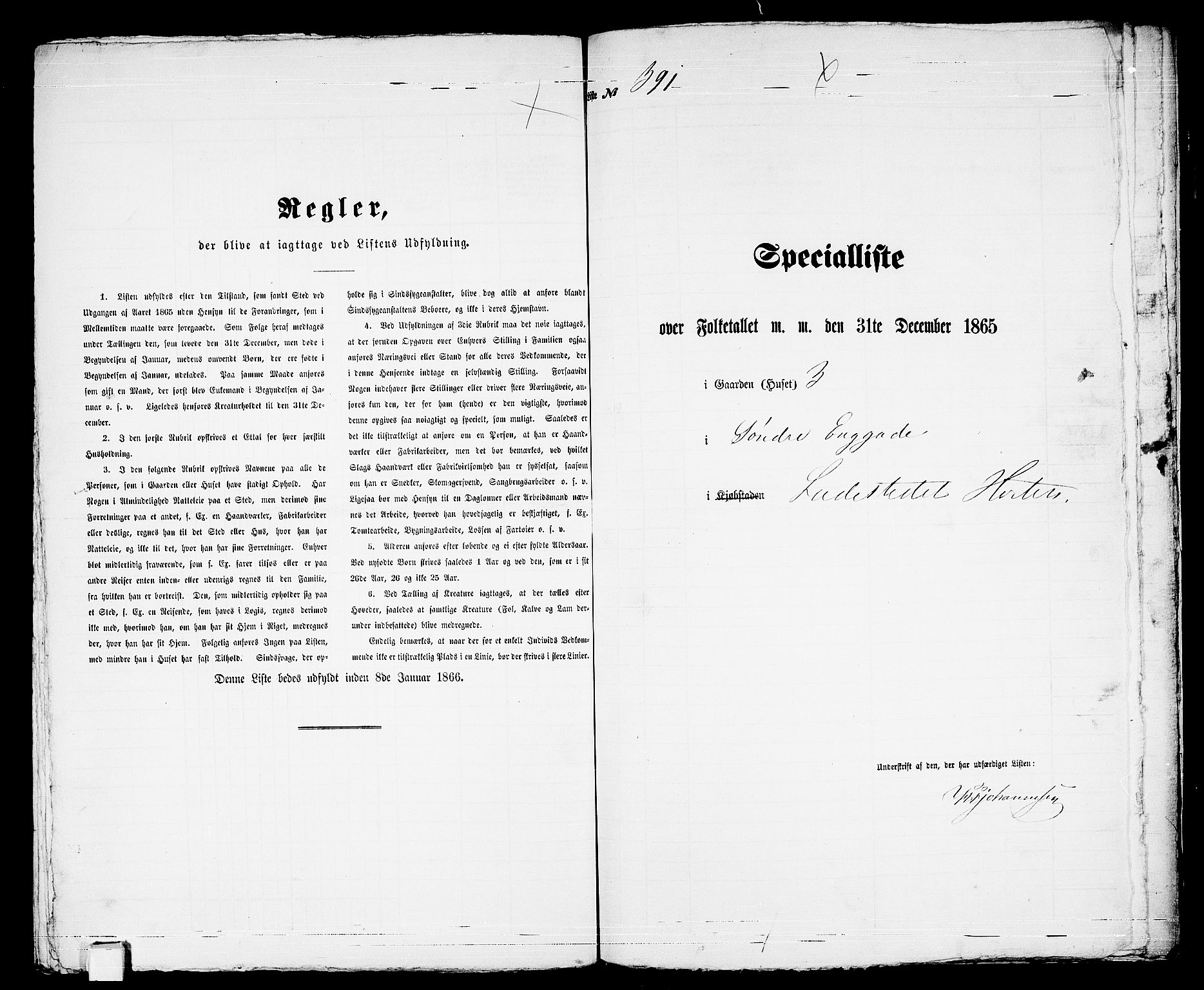 RA, 1865 census for Horten, 1865, p. 819