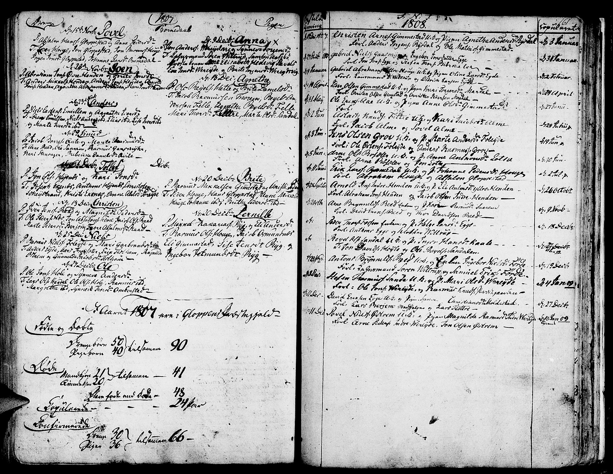 Gloppen sokneprestembete, AV/SAB-A-80101/H/Haa/Haaa/L0005: Parish register (official) no. A 5, 1785-1815, p. 161