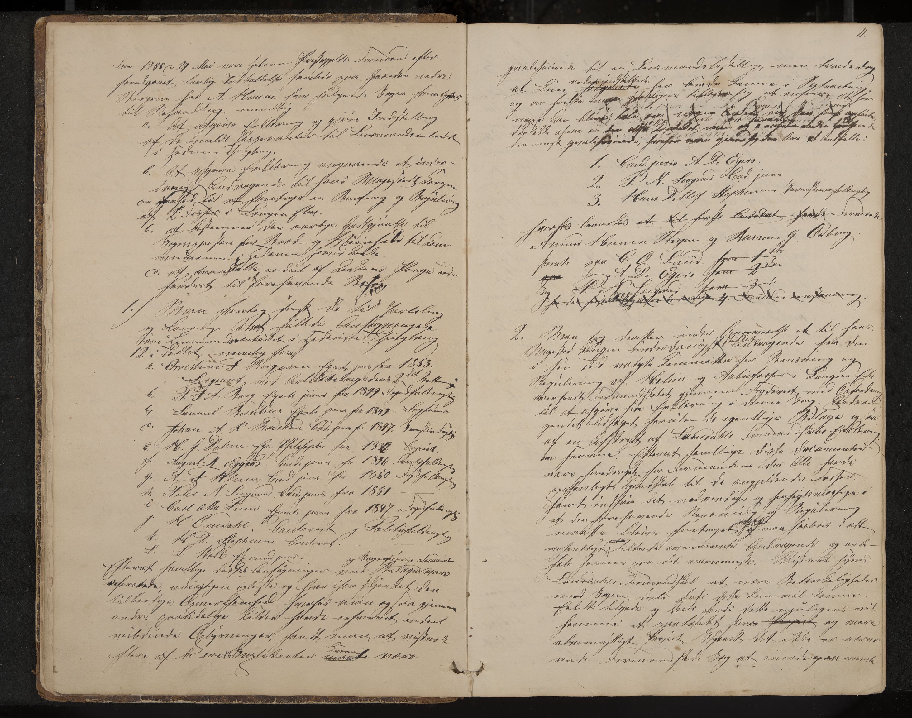 Hedrum formannskap og sentraladministrasjon, IKAK/0727021/A/Aa/L0002: Møtebok, 1853-1867, p. 11