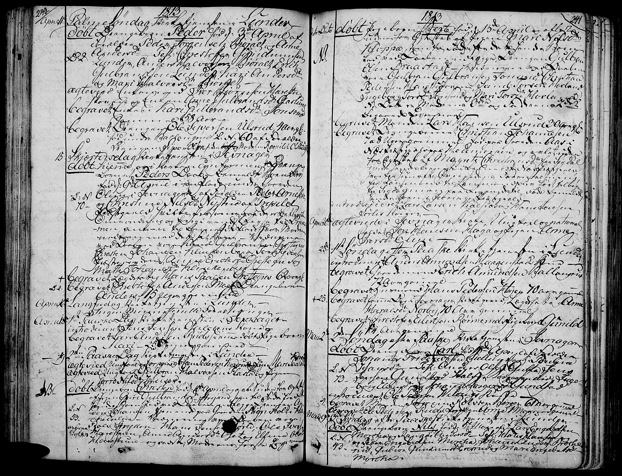 Jevnaker prestekontor, SAH/PREST-116/H/Ha/Haa/L0004: Parish register (official) no. 4, 1800-1861, p. 240-241