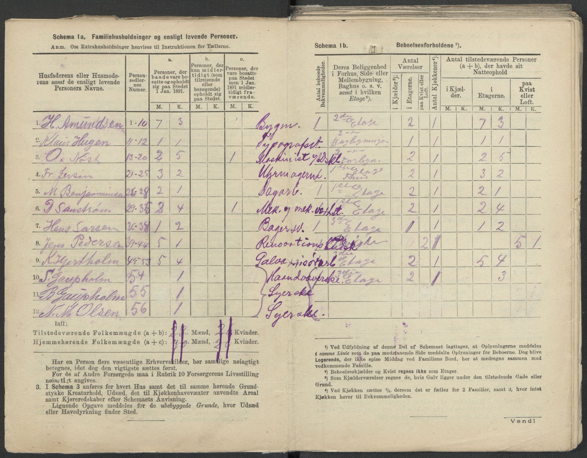 RA, 1891 Census for 1301 Bergen, 1891, p. 1600