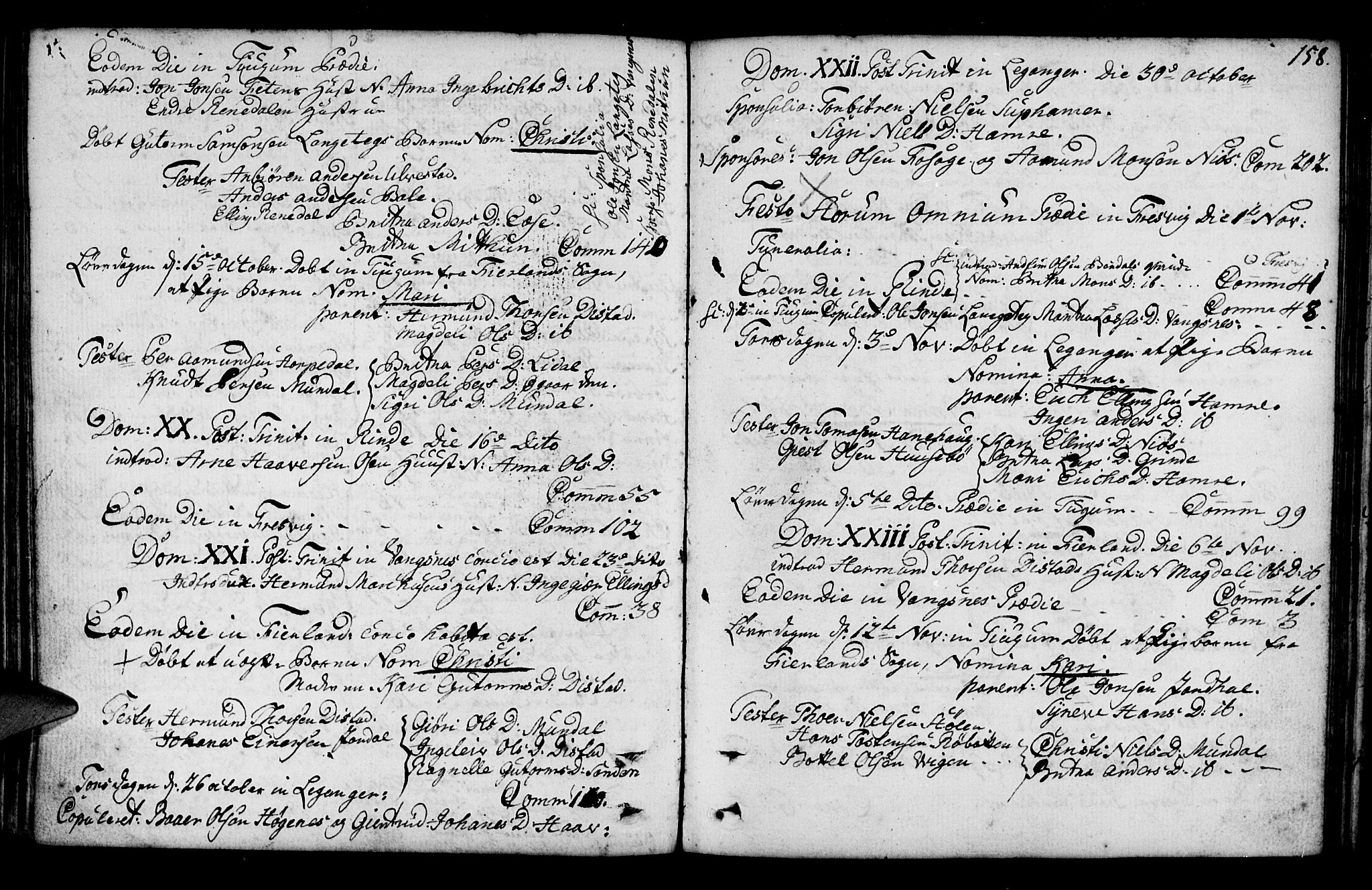 Leikanger sokneprestembete, AV/SAB-A-81001/H/Haa/Haaa/L0003: Parish register (official) no. A 3, 1756-1770, p. 158