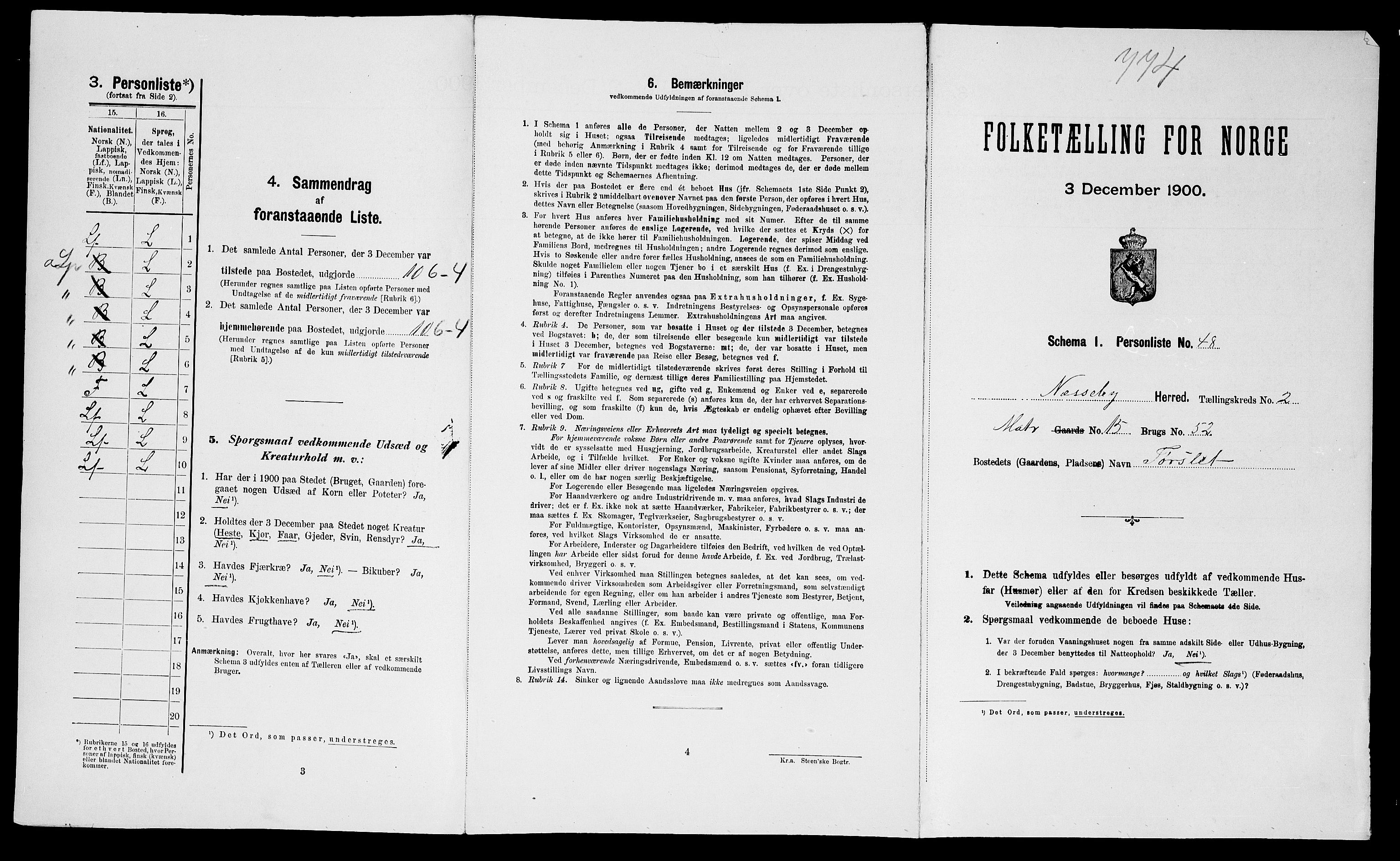 SATØ, 1900 census for Nesseby, 1900, p. 206