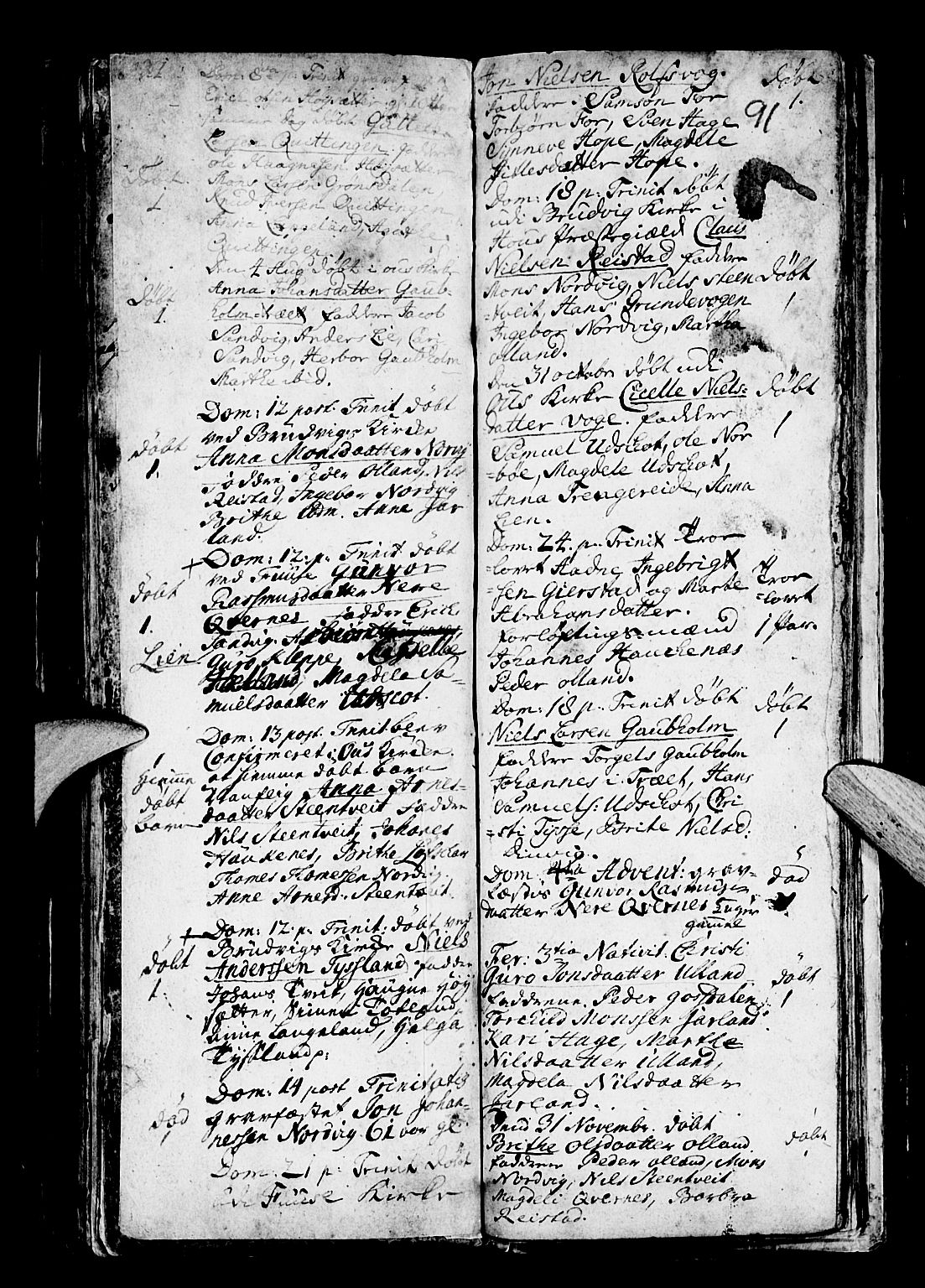 Os sokneprestembete, AV/SAB-A-99929: Parish register (official) no. A 4, 1669-1760, p. 91