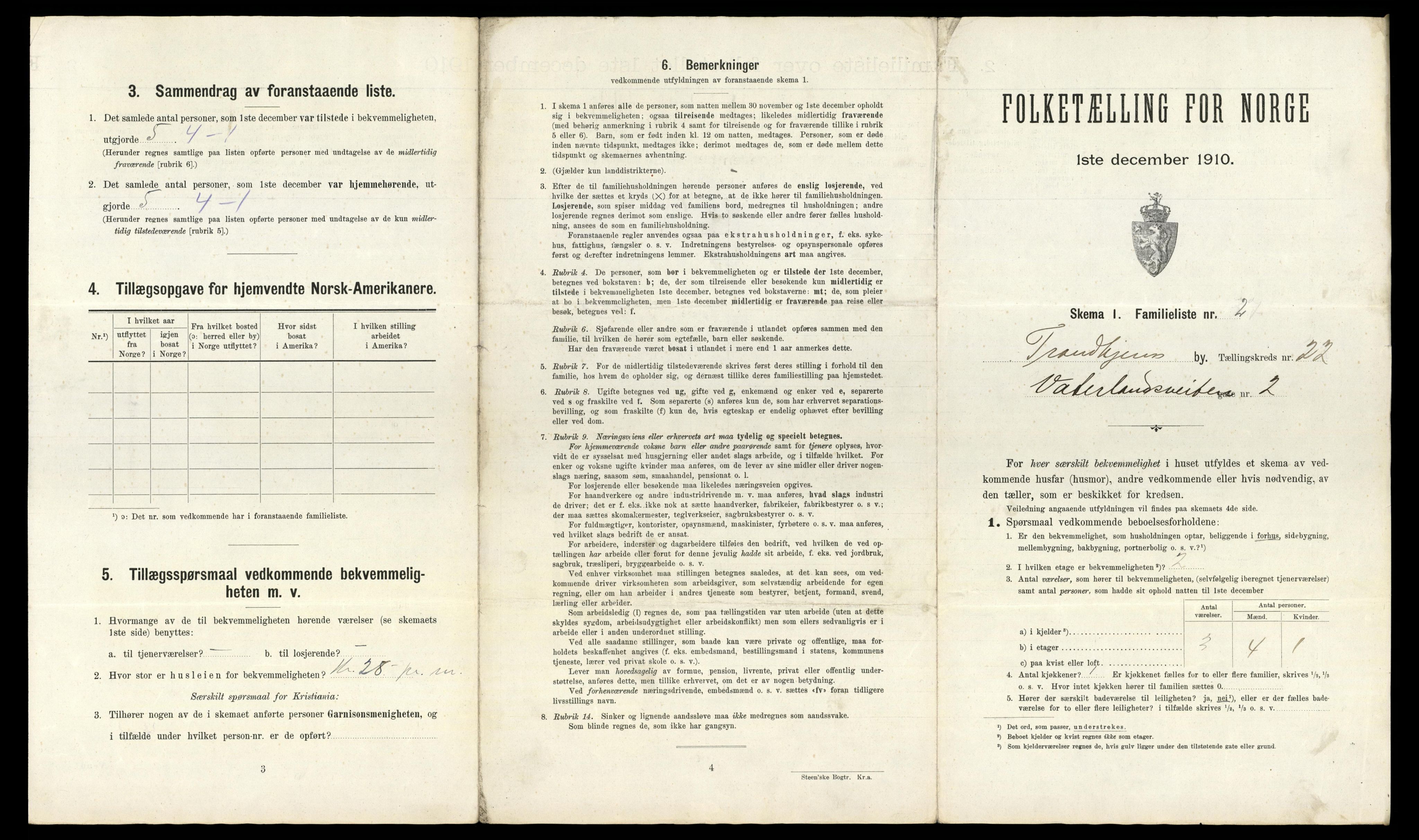 RA, 1910 census for Trondheim, 1910, p. 6381