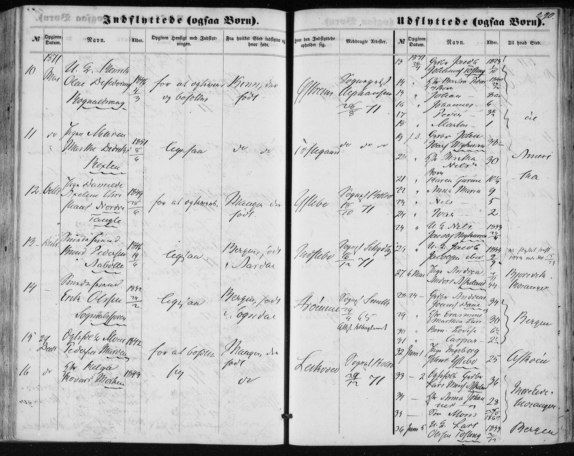 Lindås Sokneprestembete, AV/SAB-A-76701/H/Haa/Haaa/L0016: Parish register (official) no. A 16, 1863-1875, p. 290