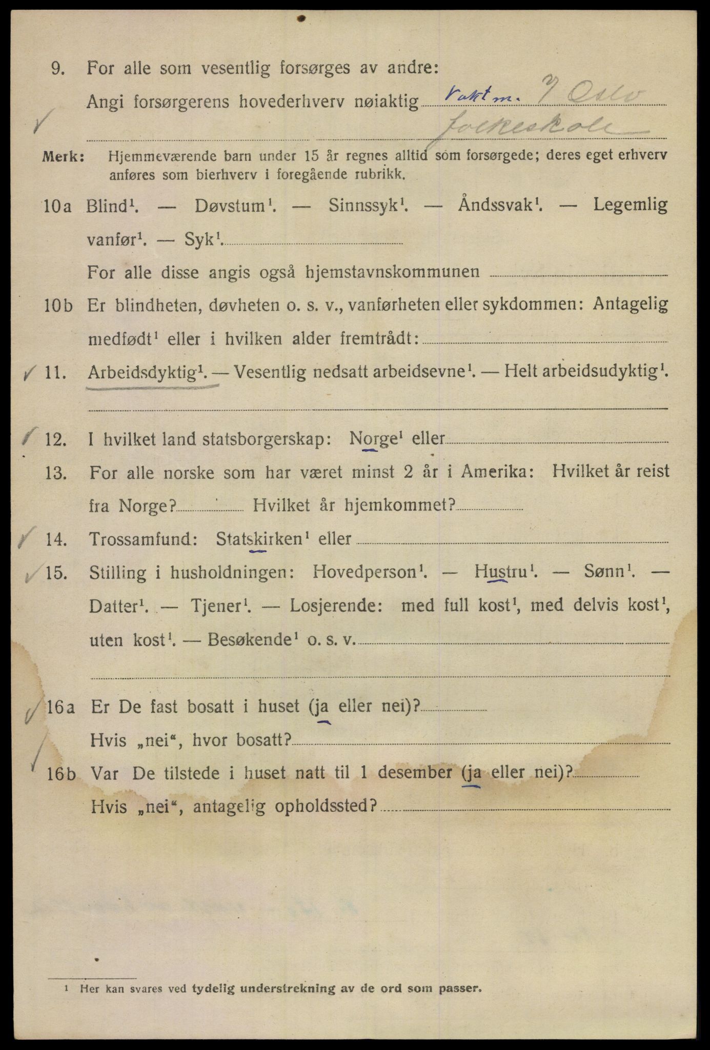 SAO, 1920 census for Kristiania, 1920, p. 209852