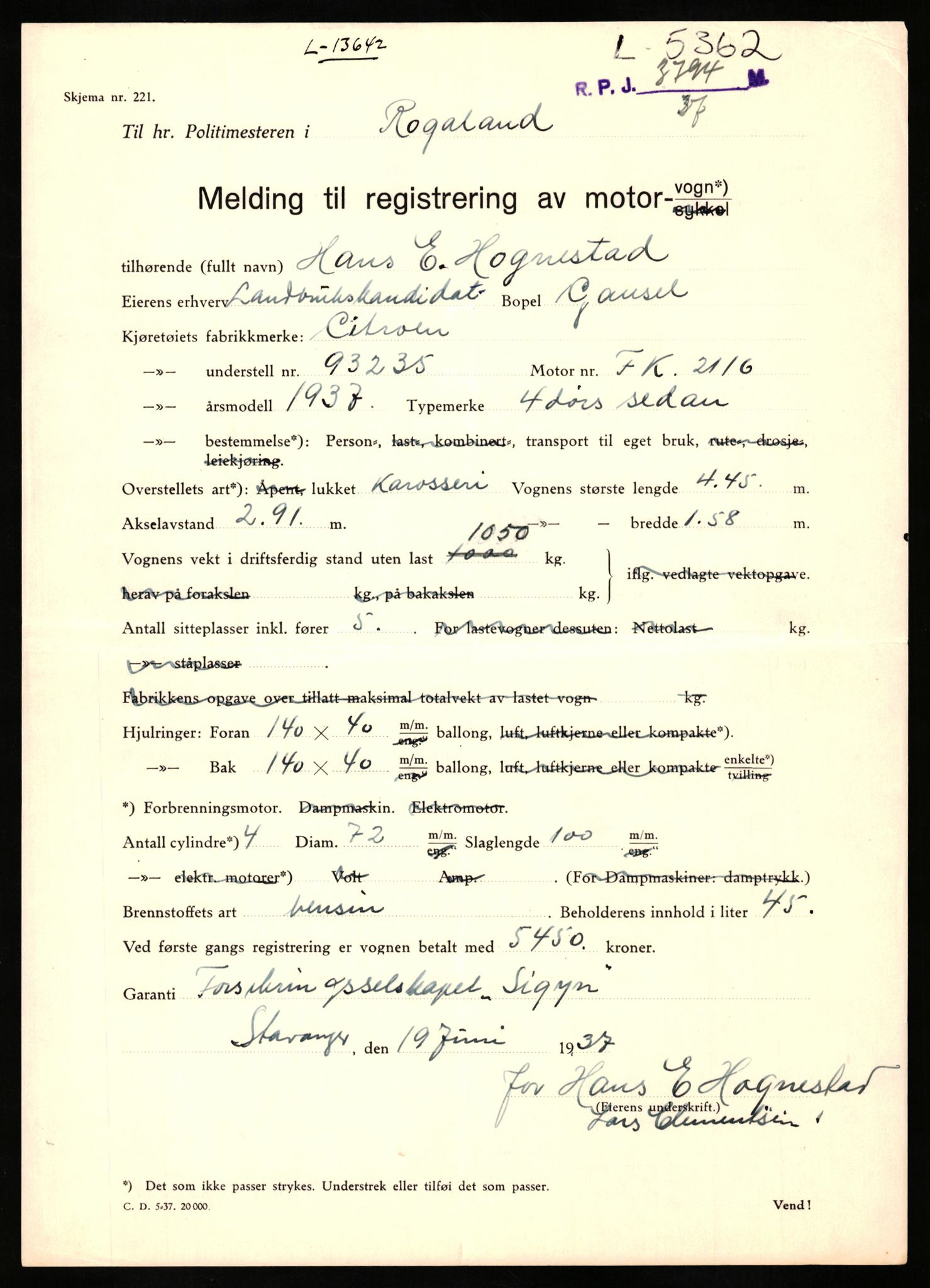 Stavanger trafikkstasjon, AV/SAST-A-101942/0/F/L0014: L-5080 - L-5499, 1930-1971, p. 1451