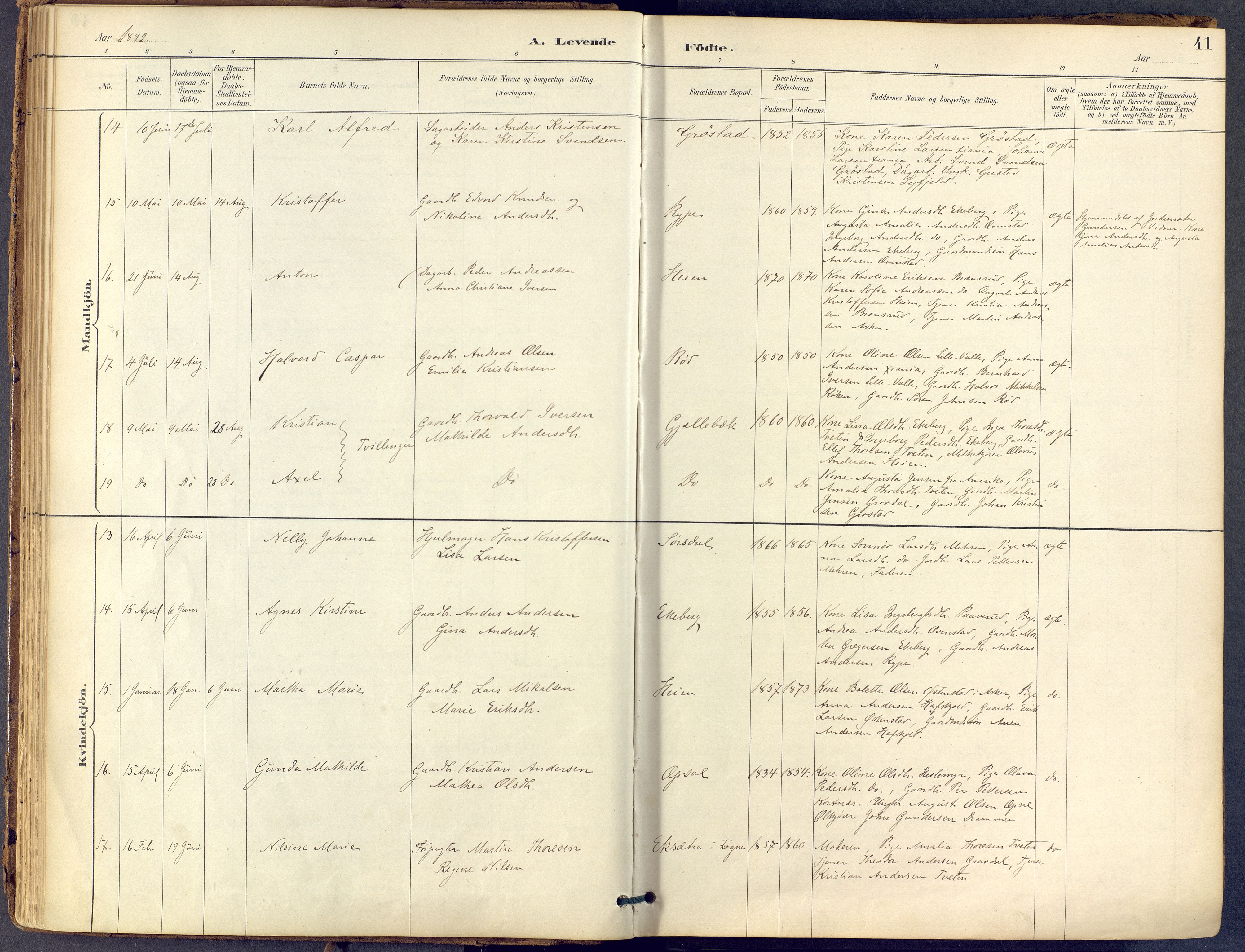 Lier kirkebøker, SAKO/A-230/F/Fb/L0001: Parish register (official) no. II 1, 1883-1910, p. 41