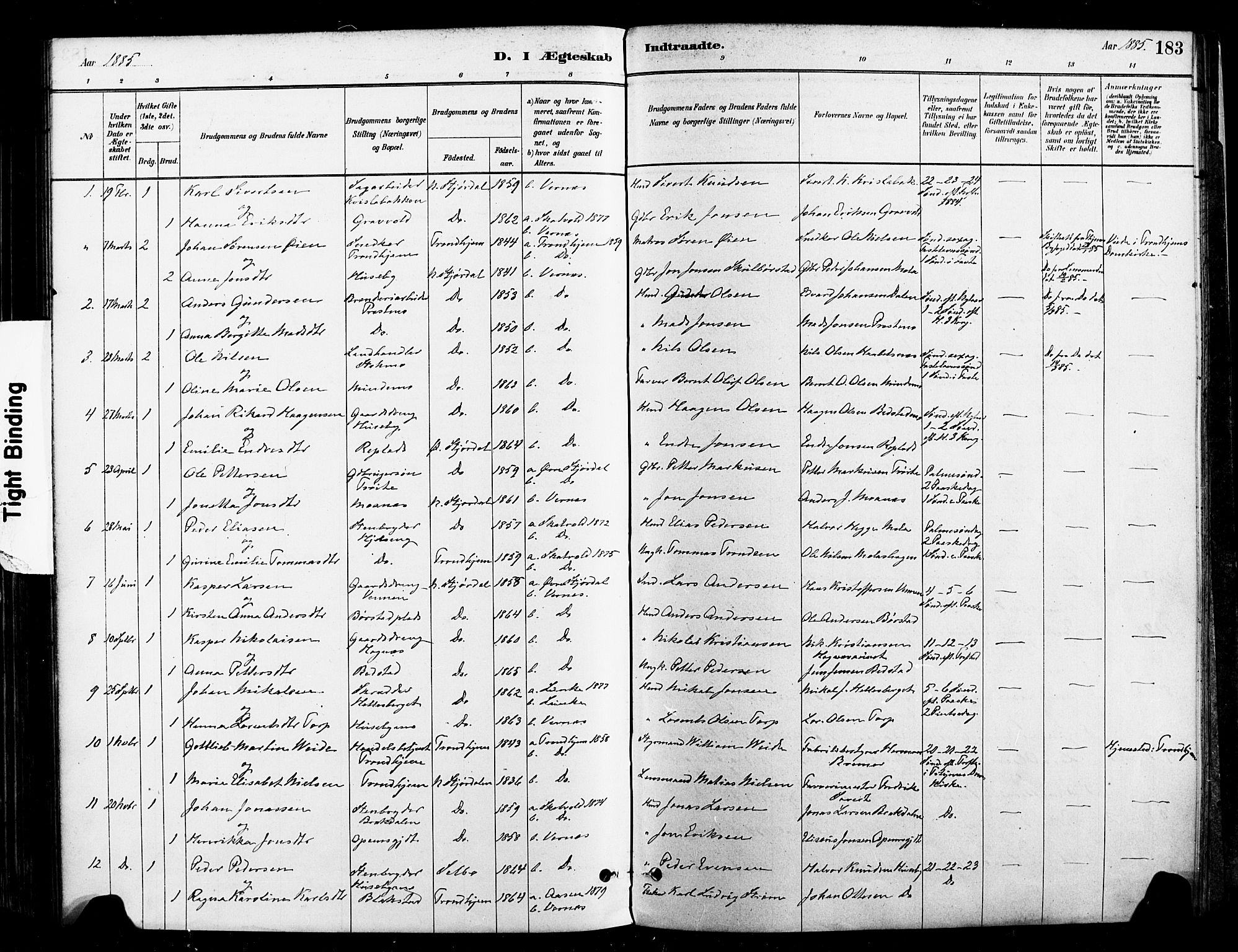 Ministerialprotokoller, klokkerbøker og fødselsregistre - Nord-Trøndelag, AV/SAT-A-1458/709/L0077: Parish register (official) no. 709A17, 1880-1895, p. 183