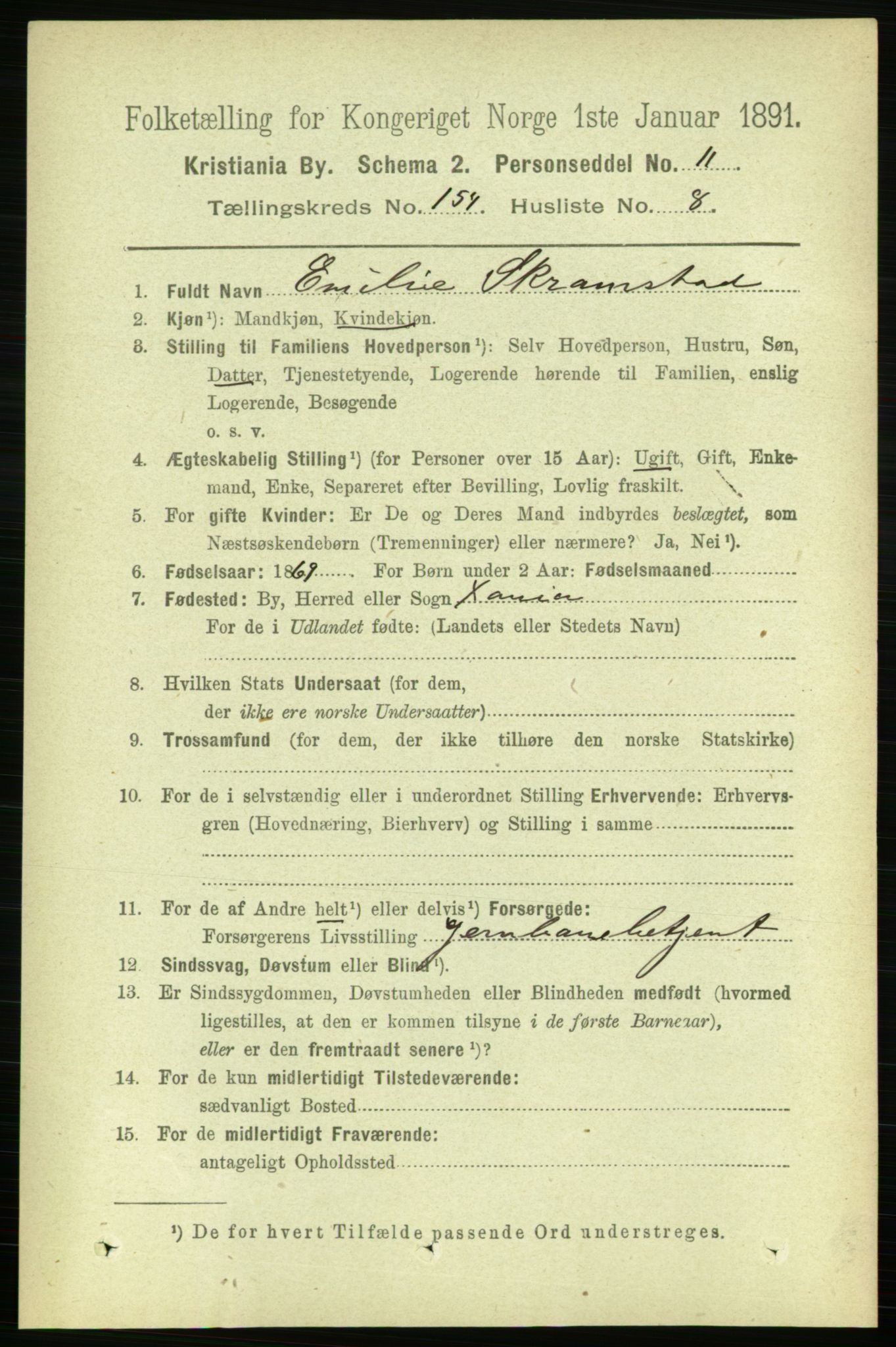 RA, 1891 census for 0301 Kristiania, 1891, p. 87619