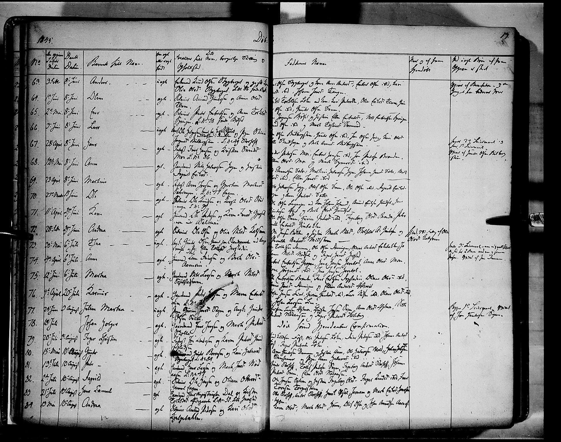 Elverum prestekontor, AV/SAH-PREST-044/H/Ha/Haa/L0009: Parish register (official) no. 9, 1843-1856, p. 17