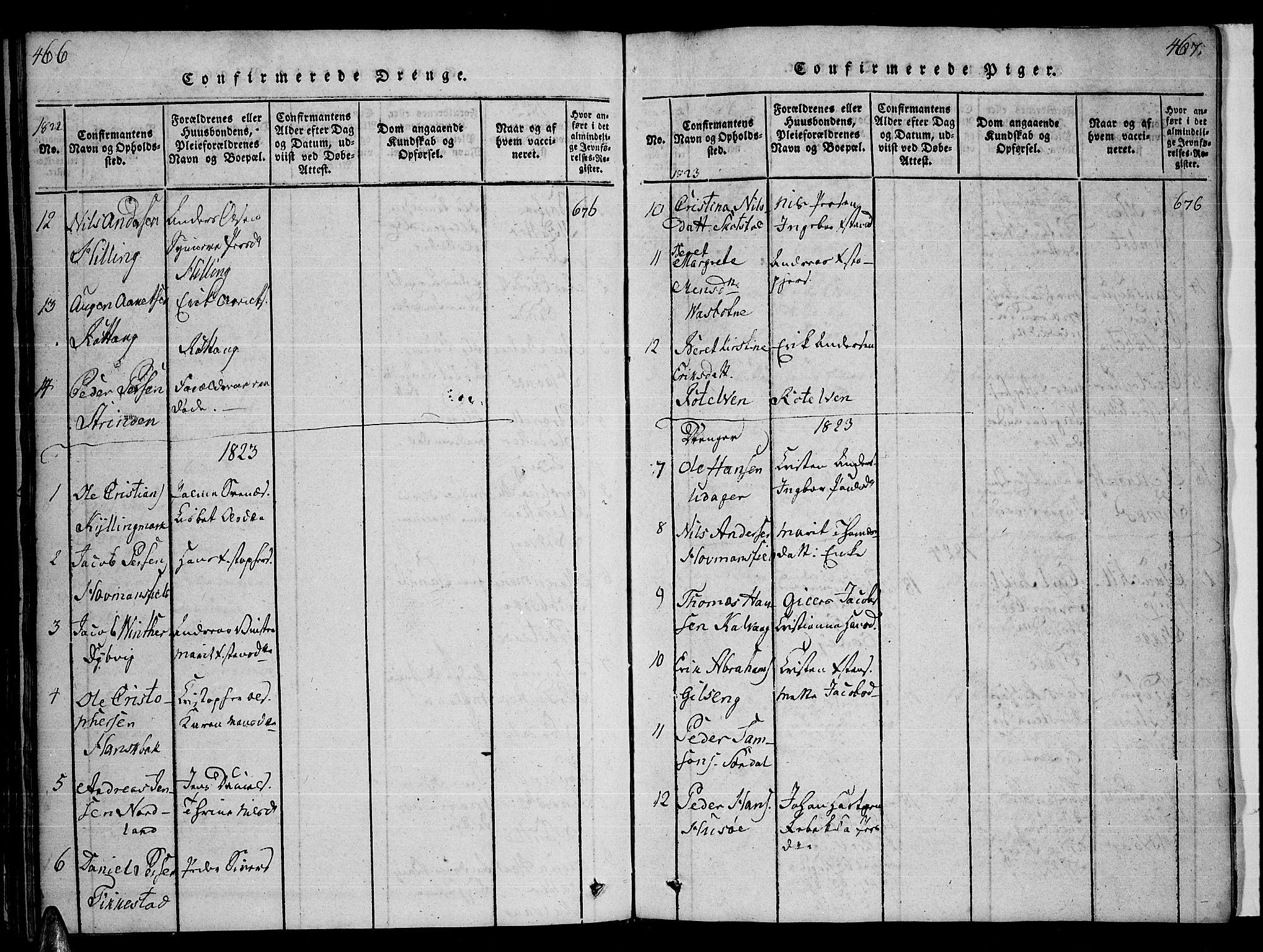 Ministerialprotokoller, klokkerbøker og fødselsregistre - Nordland, AV/SAT-A-1459/859/L0855: Parish register (copy) no. 859C01, 1821-1839, p. 466-467