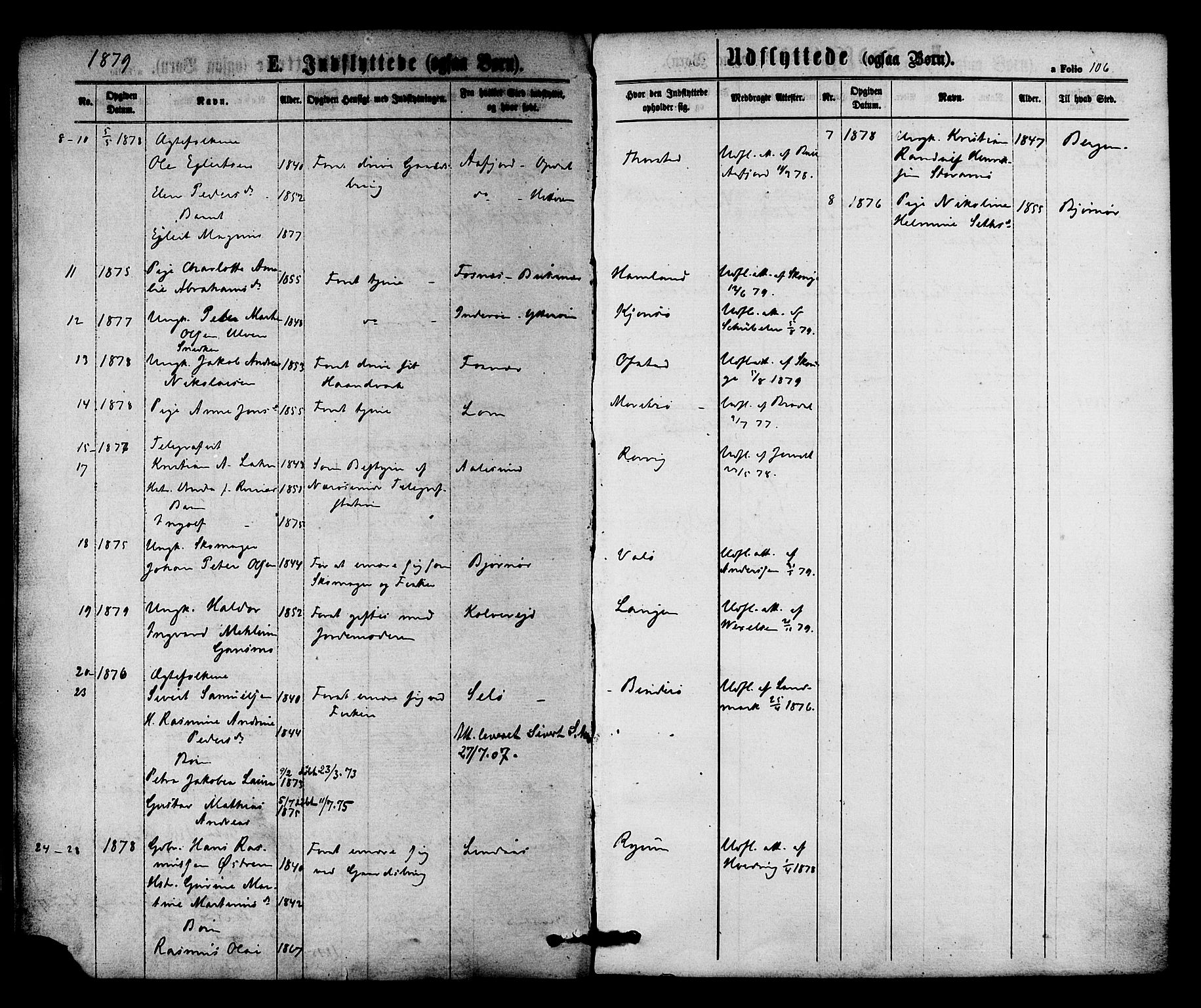 Ministerialprotokoller, klokkerbøker og fødselsregistre - Nord-Trøndelag, AV/SAT-A-1458/784/L0671: Parish register (official) no. 784A06, 1876-1879, p. 106