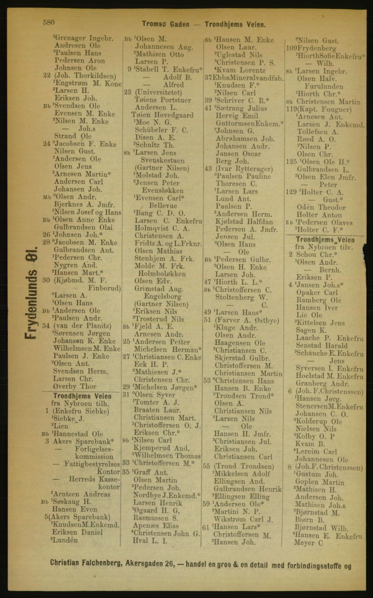 Kristiania/Oslo adressebok, PUBL/-, 1889, p. 580