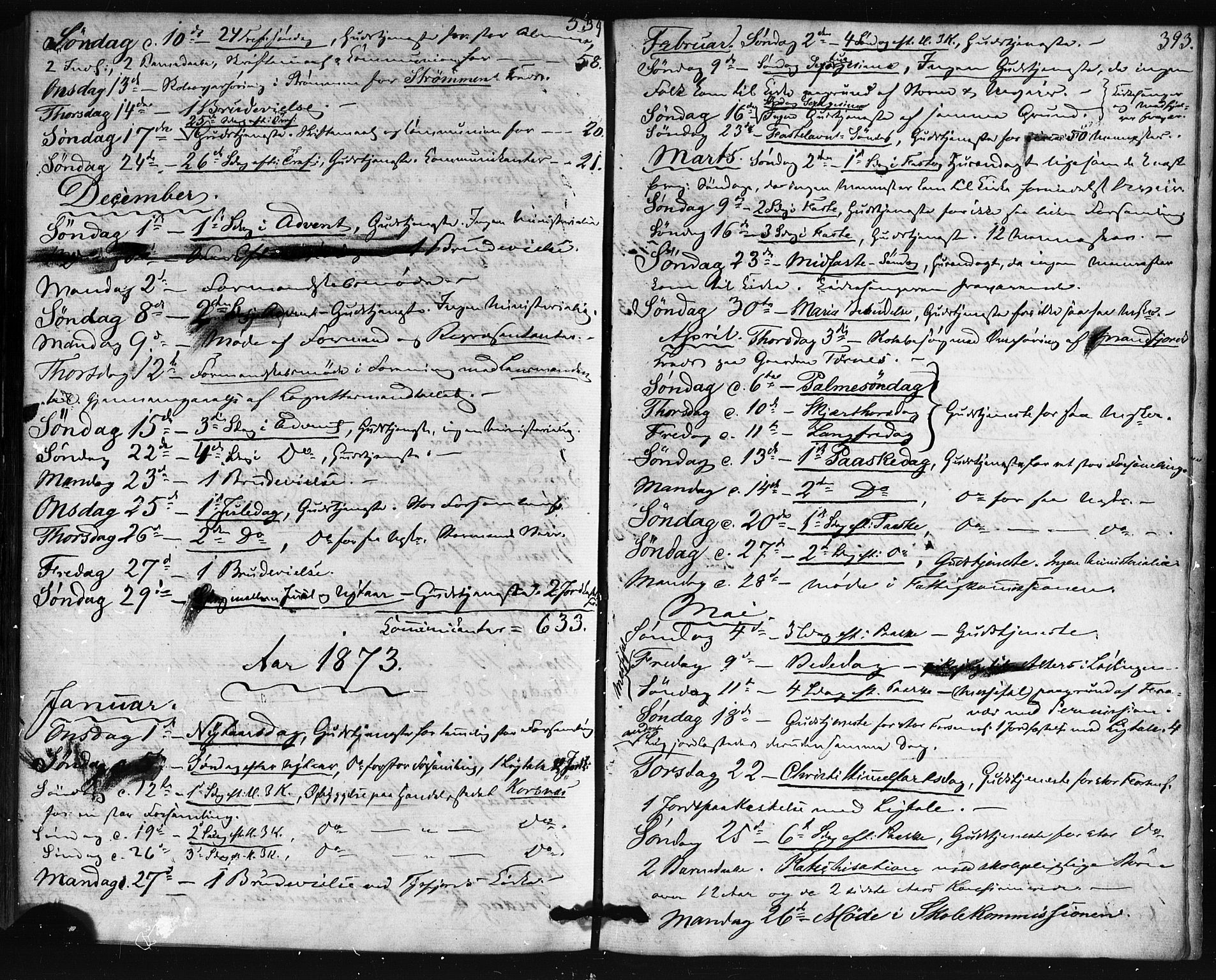 Ministerialprotokoller, klokkerbøker og fødselsregistre - Nordland, SAT/A-1459/861/L0867: Parish register (official) no. 861A02, 1864-1878, p. 393