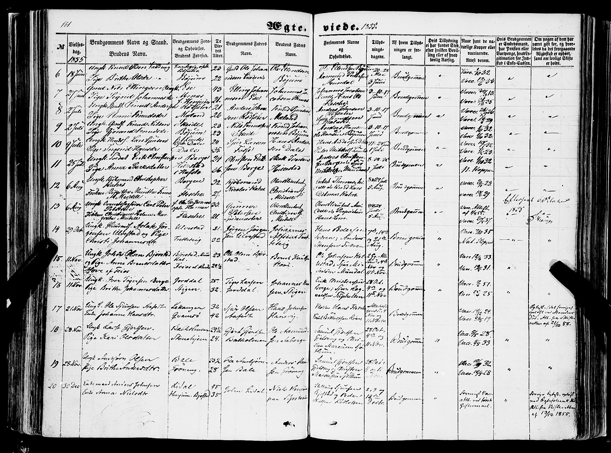 Balestrand sokneprestembete, AV/SAB-A-79601/H/Haa/Haaa/L0002: Parish register (official) no. A 2, 1847-1866, p. 161