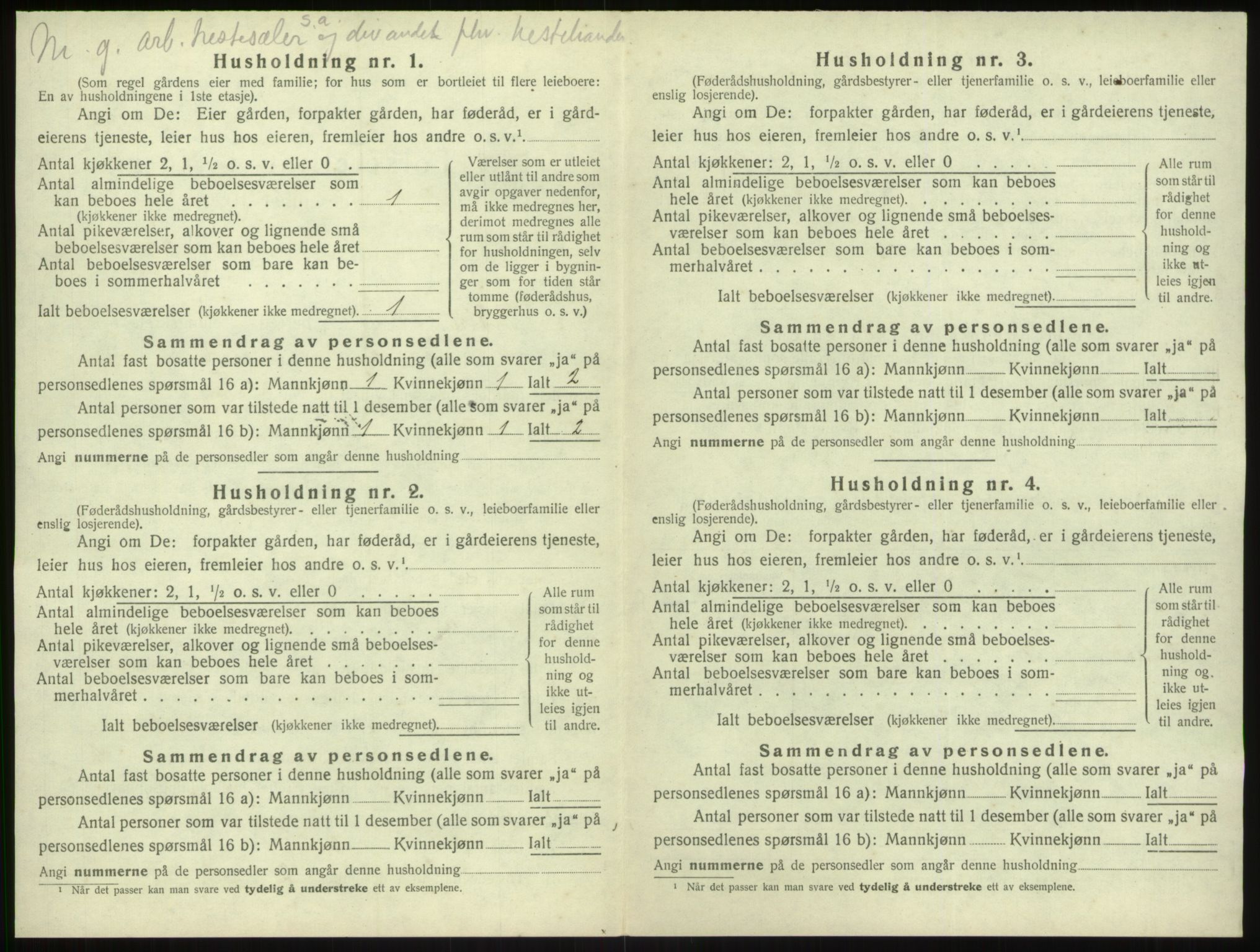 SAB, 1920 census for Vik, 1920, p. 870