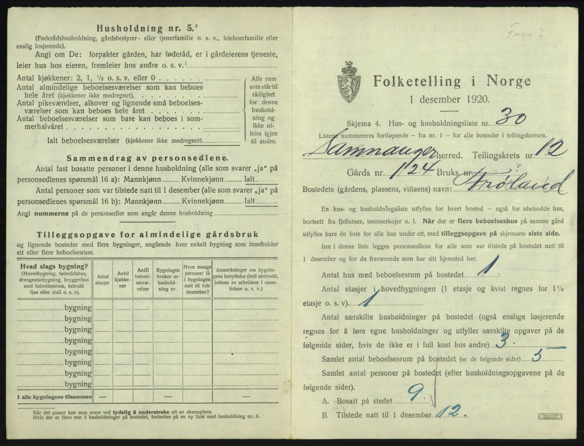 SAB, 1920 census for Samnanger, 1920, p. 669