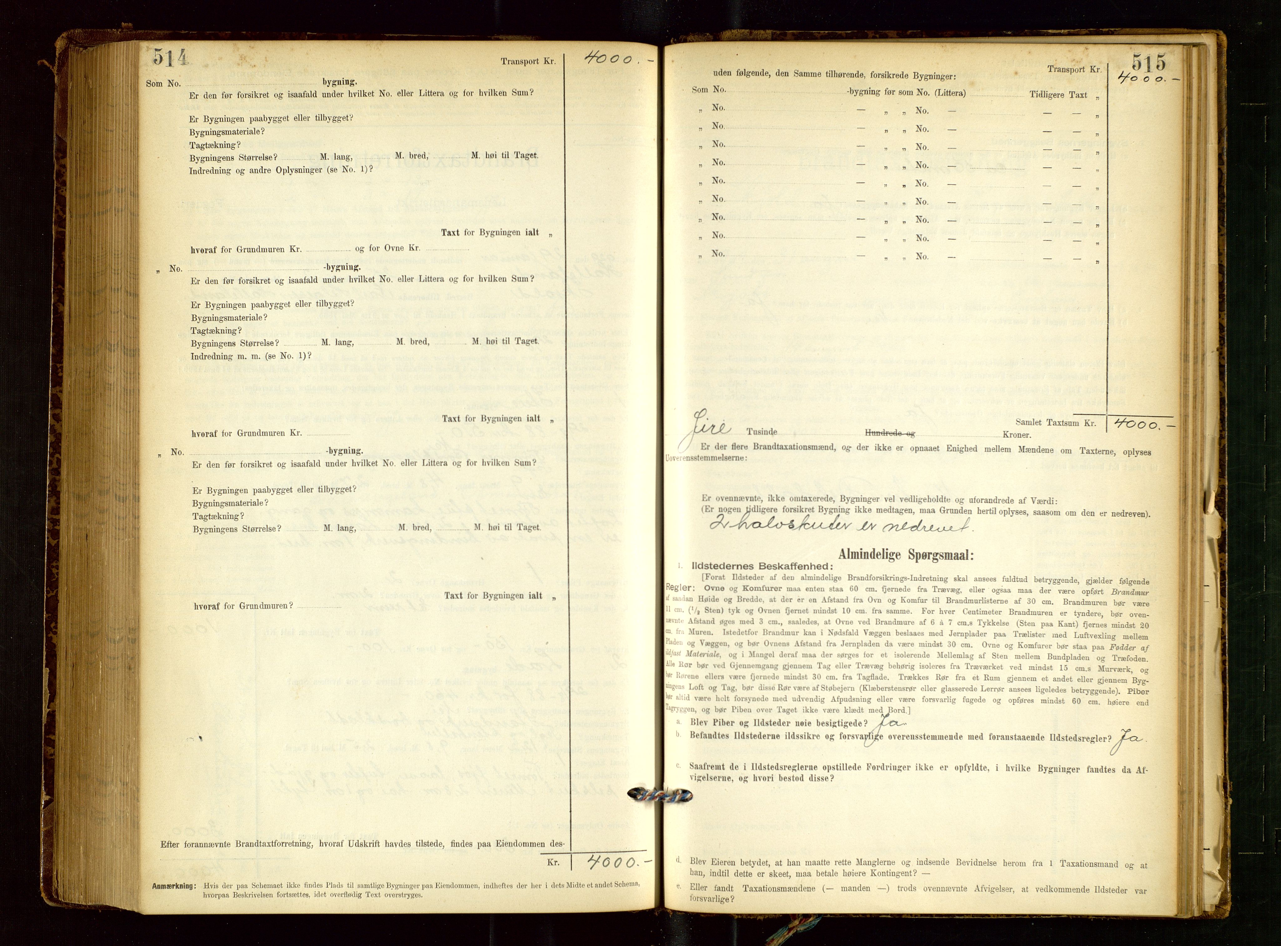 Skjold lensmannskontor, AV/SAST-A-100182/Gob/L0001: "Brandtaxationsprotokol for Skjold Lensmandsdistrikt Ryfylke Fogderi", 1894-1939, p. 514-515