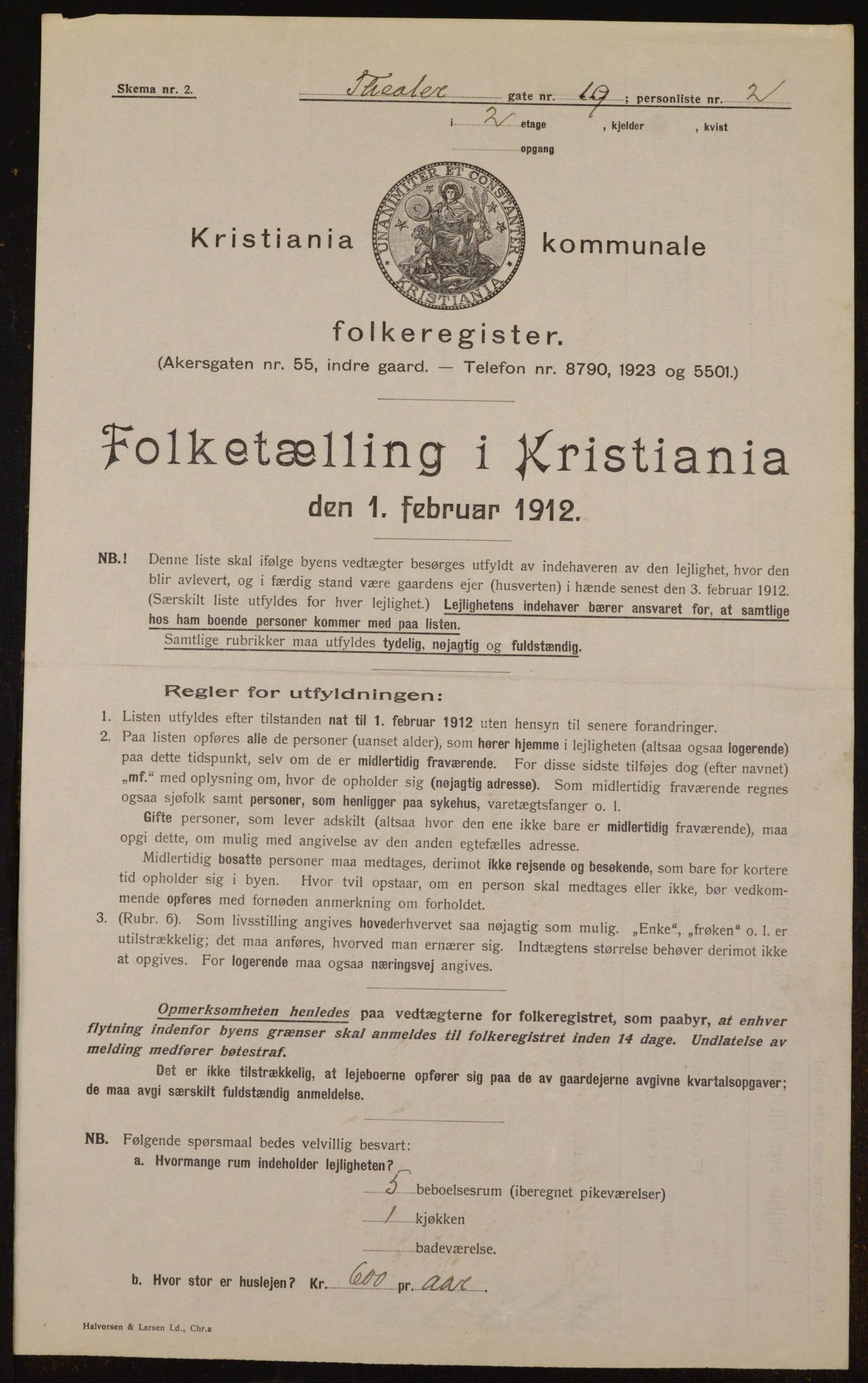 OBA, Municipal Census 1912 for Kristiania, 1912, p. 107393