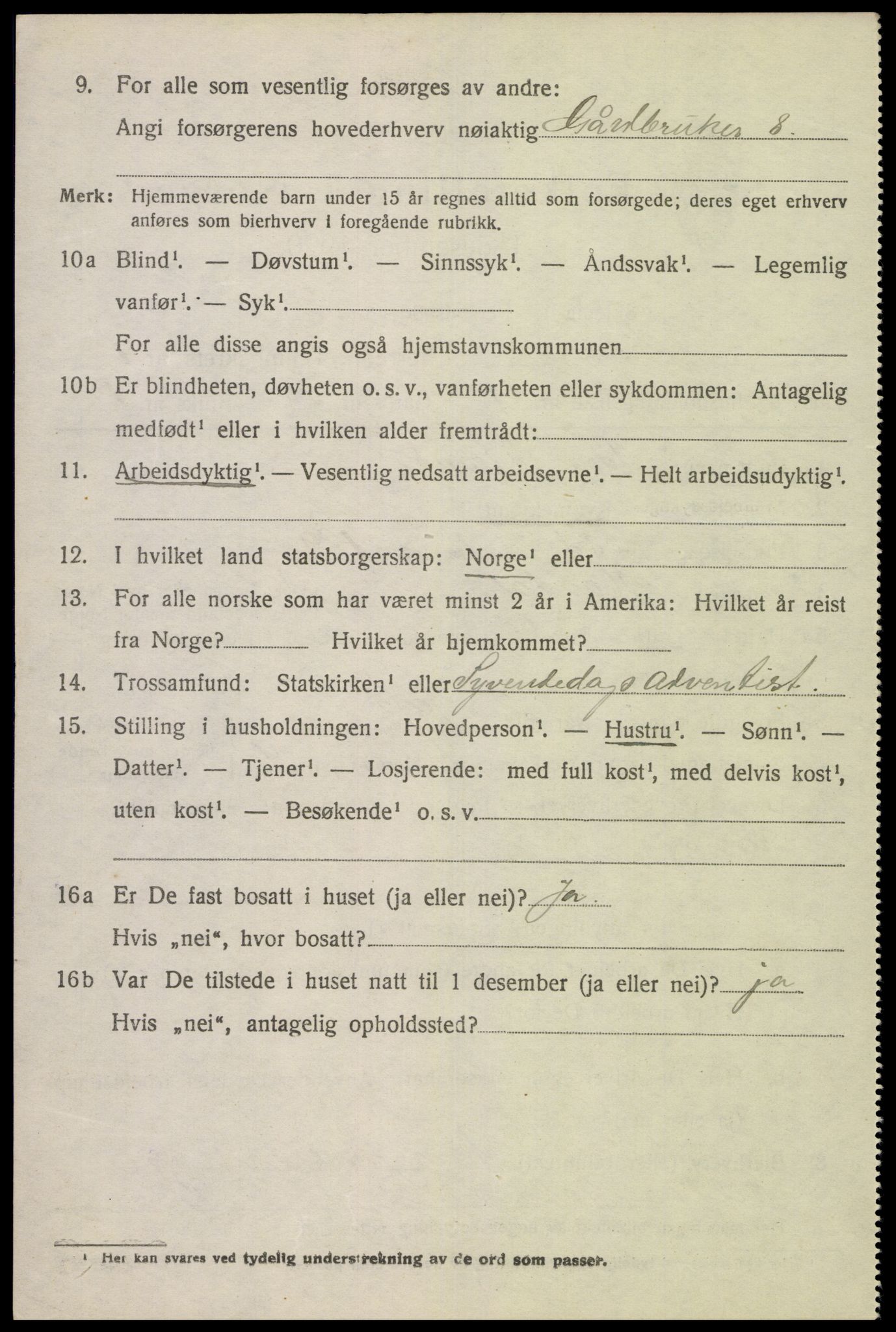 SAK, 1920 census for Hidra, 1920, p. 827