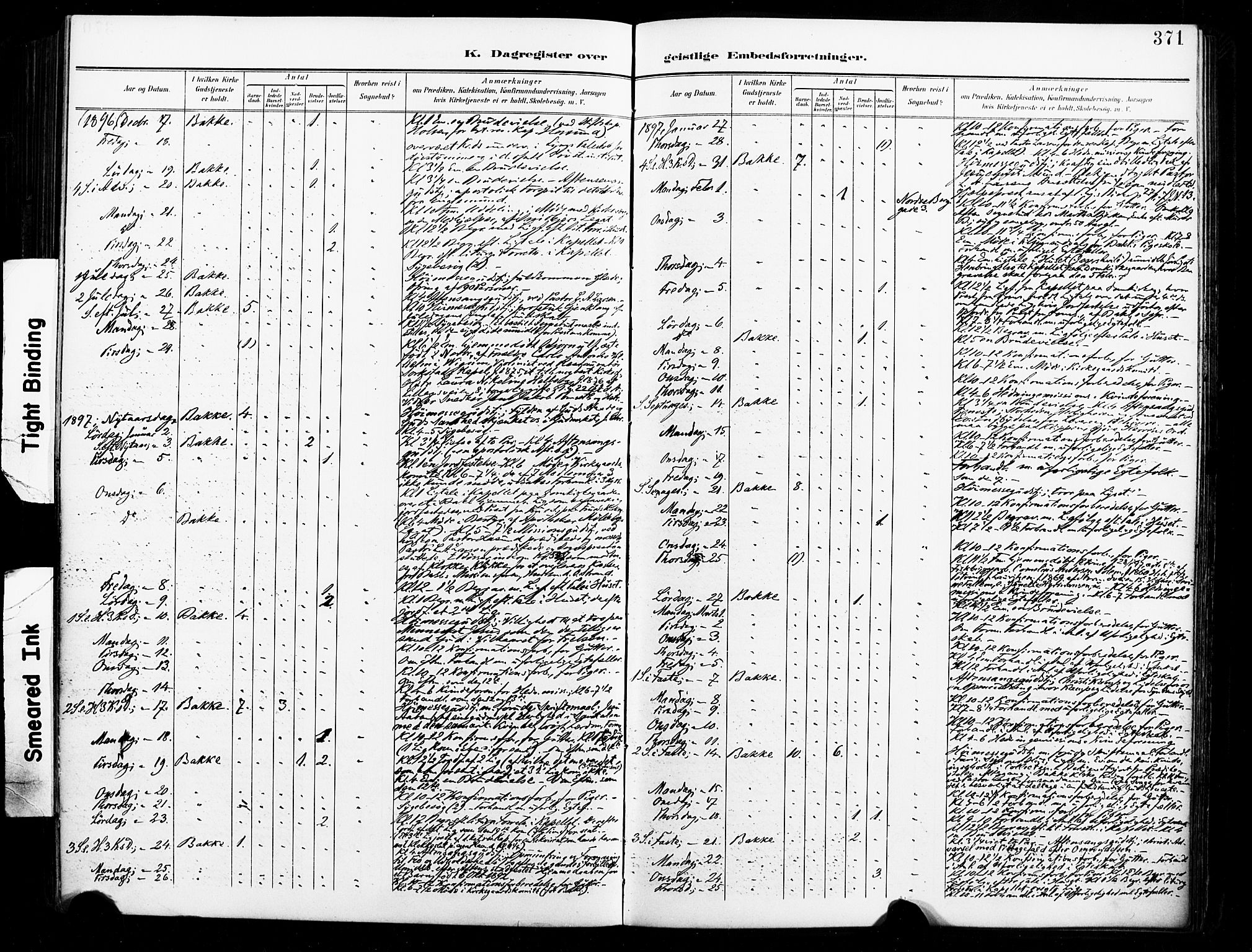 Ministerialprotokoller, klokkerbøker og fødselsregistre - Sør-Trøndelag, AV/SAT-A-1456/604/L0198: Parish register (official) no. 604A19, 1893-1900, p. 371