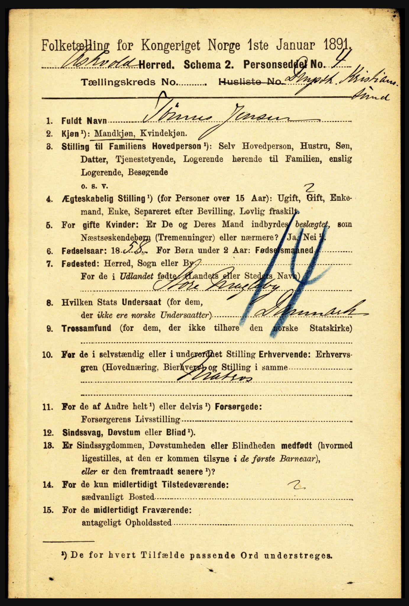 RA, 1891 census for 1428 Askvoll, 1891, p. 3220